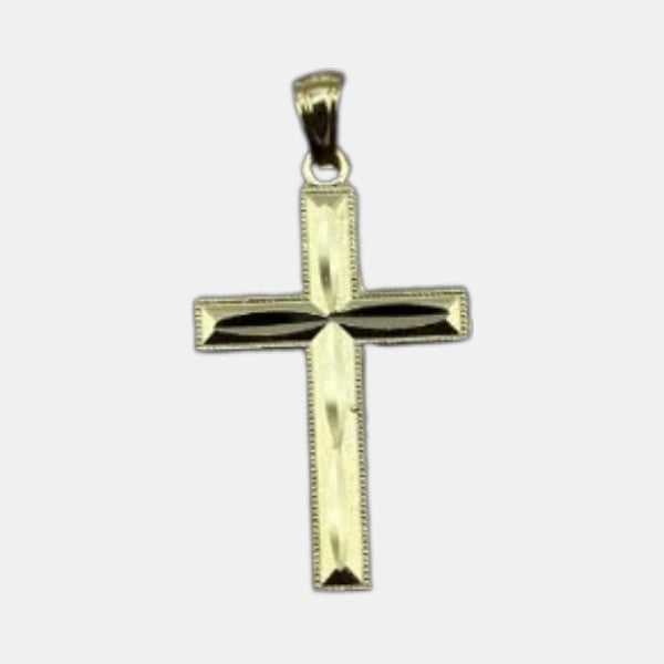 10K Yellow Gold Cross Pendant – Classic Religious Gold Necklace Charm