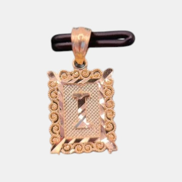 10K Yellow Gold Initial I Pendant – Personalized Letter Necklace Charm