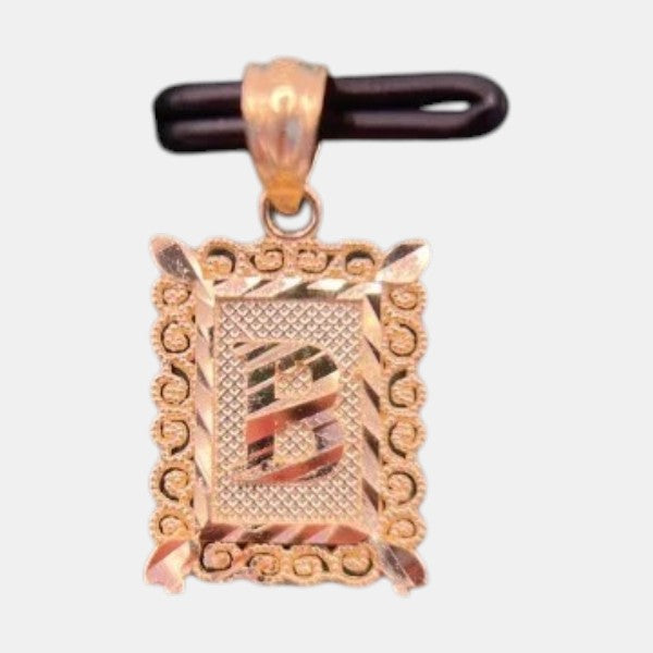10K Yellow Gold Initial B Pendant – Personalized Letter Necklace Charm