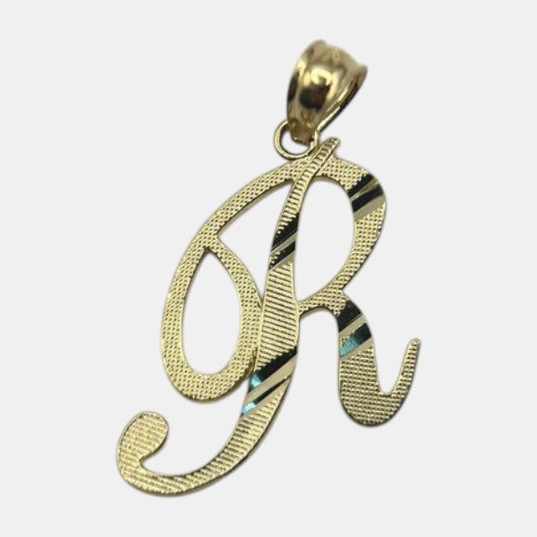 14K Yellow Gold Initial R Pendant – Personalized Letter Gold Necklace Charm