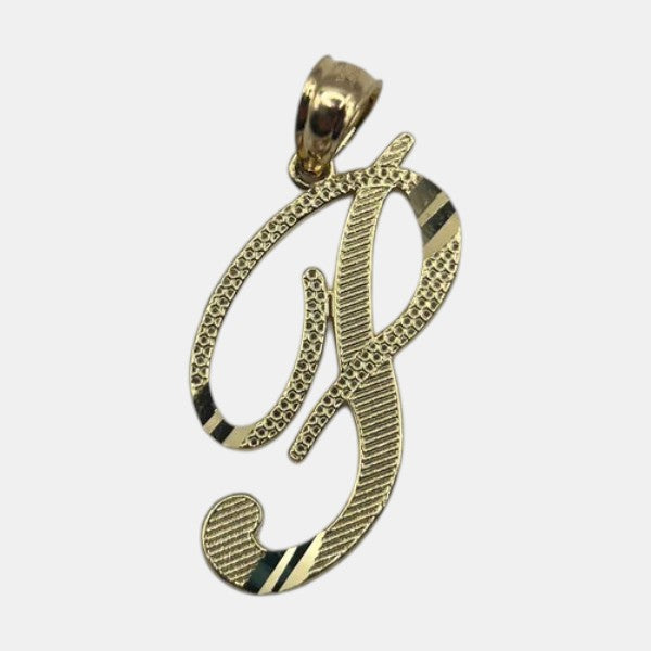 14K Yellow Gold Initial P Pendant – Personalized Letter Gold Necklace Charm
