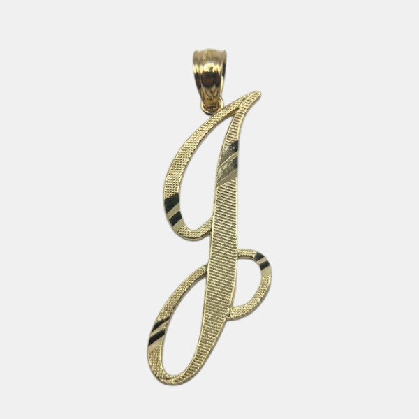 14K Yellow Gold Initial J Pendant – Personalized Letter Gold Necklace Charm