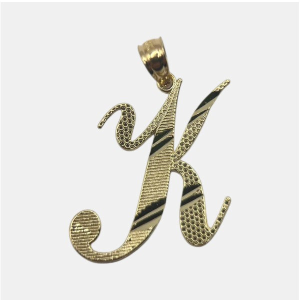 14K Yellow Gold Initial K Pendant – Personalized Letter Gold Necklace Charm
