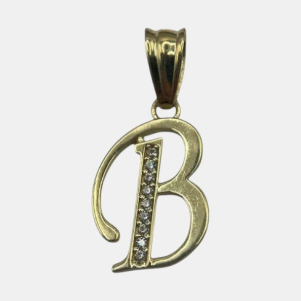 10K Yellow Gold Initial B Pendant – Personalized Letter Necklace Charm