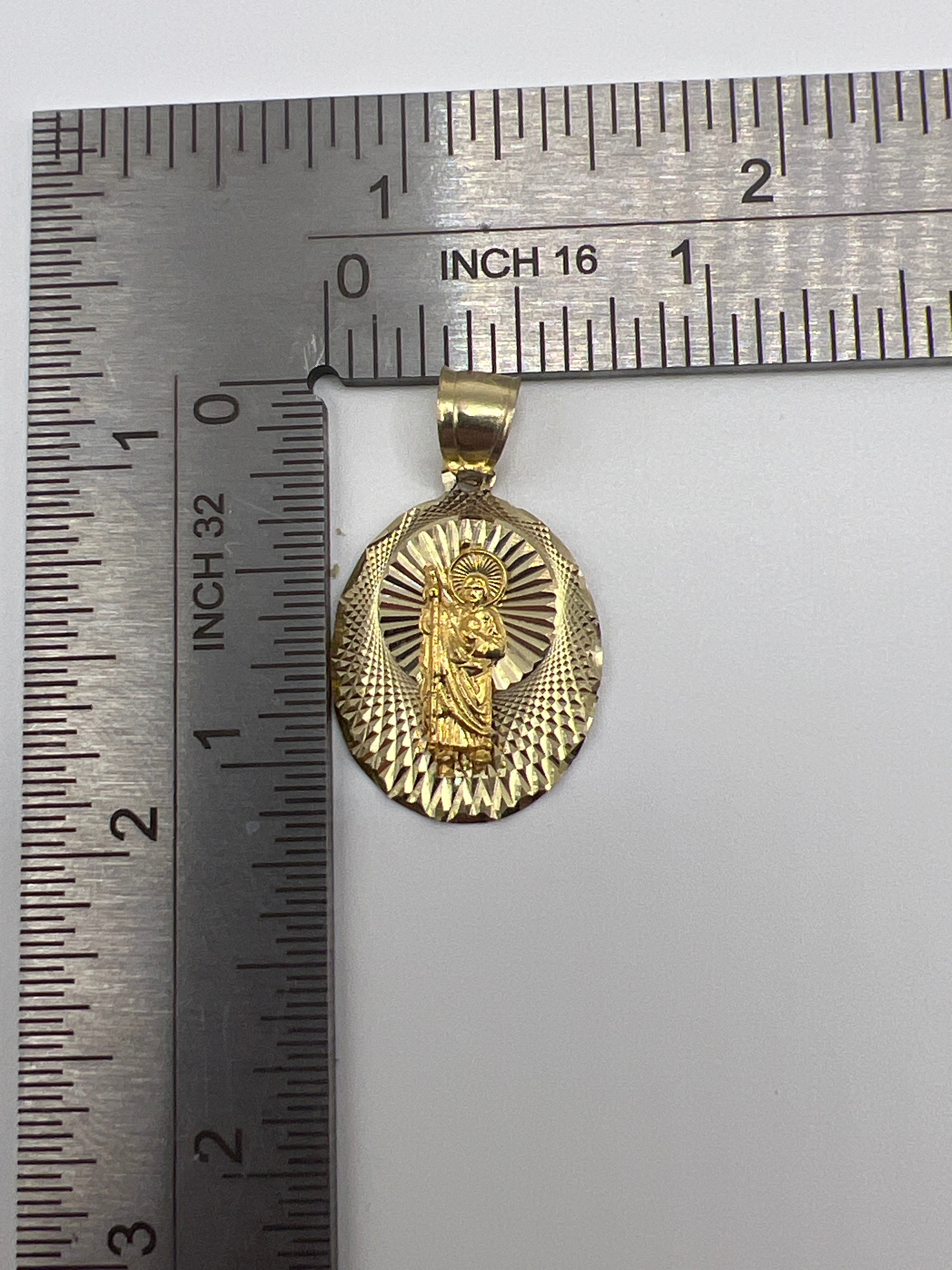 10K Yellow Gold St. Jude Pendant – Religious Medallion Jewellery