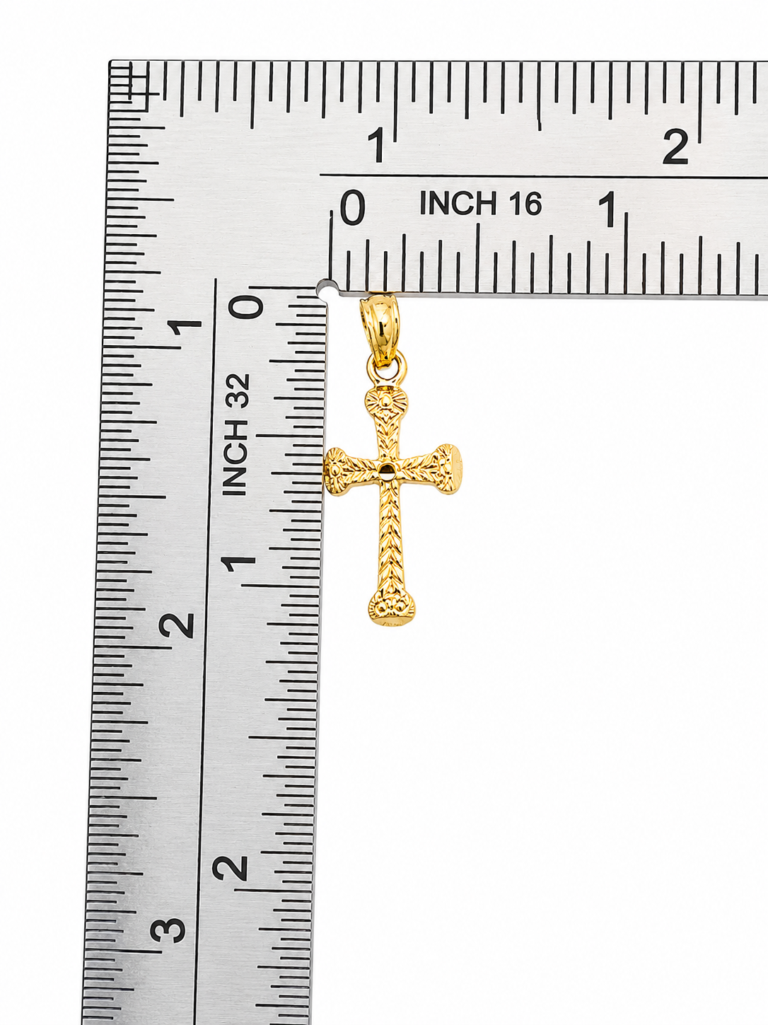 10K Yellow Gold Cross Pendant – Classic Faith Religious Necklace Charm