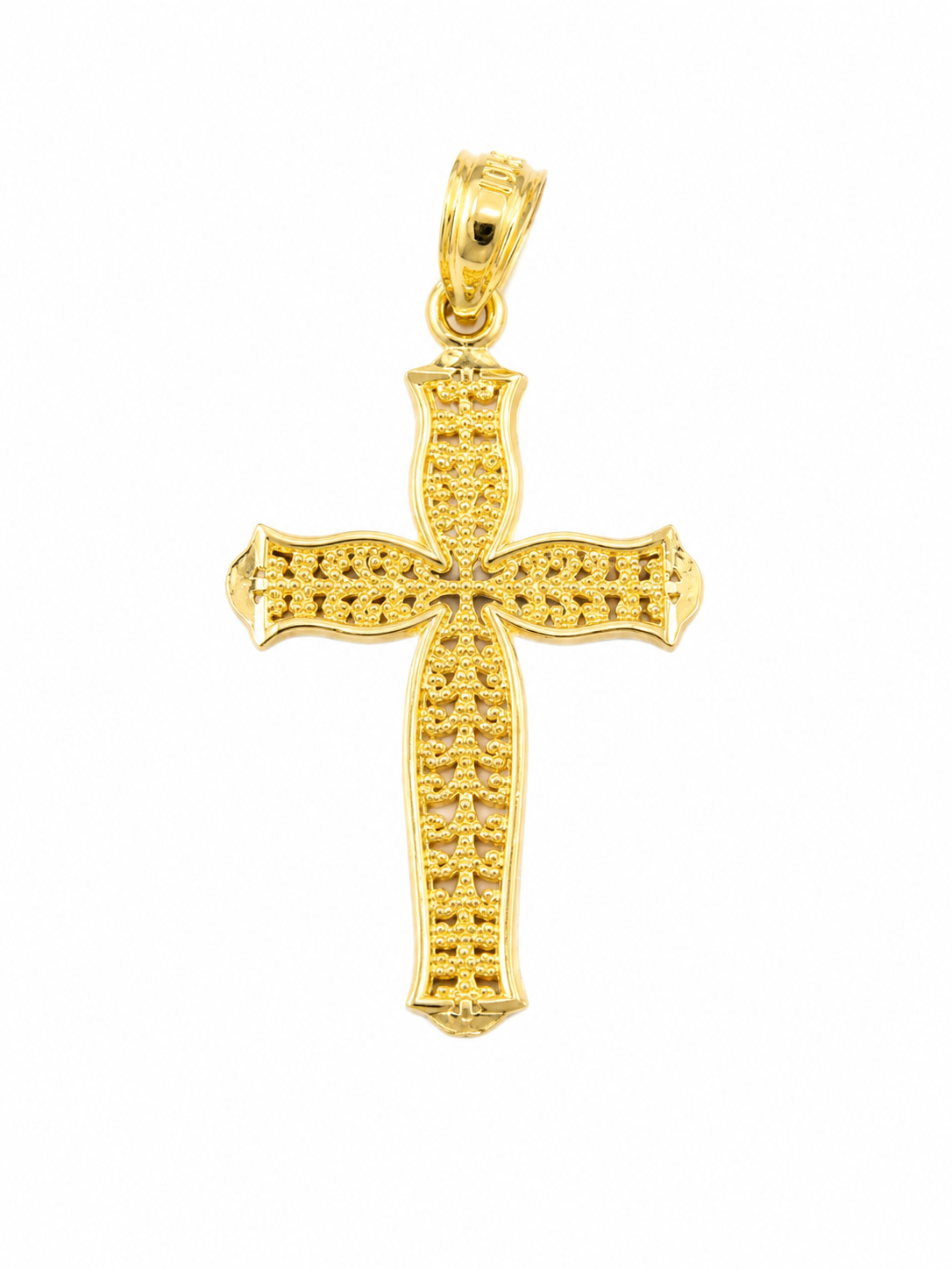 10K Yellow Gold Cross Pendant – Classic Faith Religious Necklace Charm