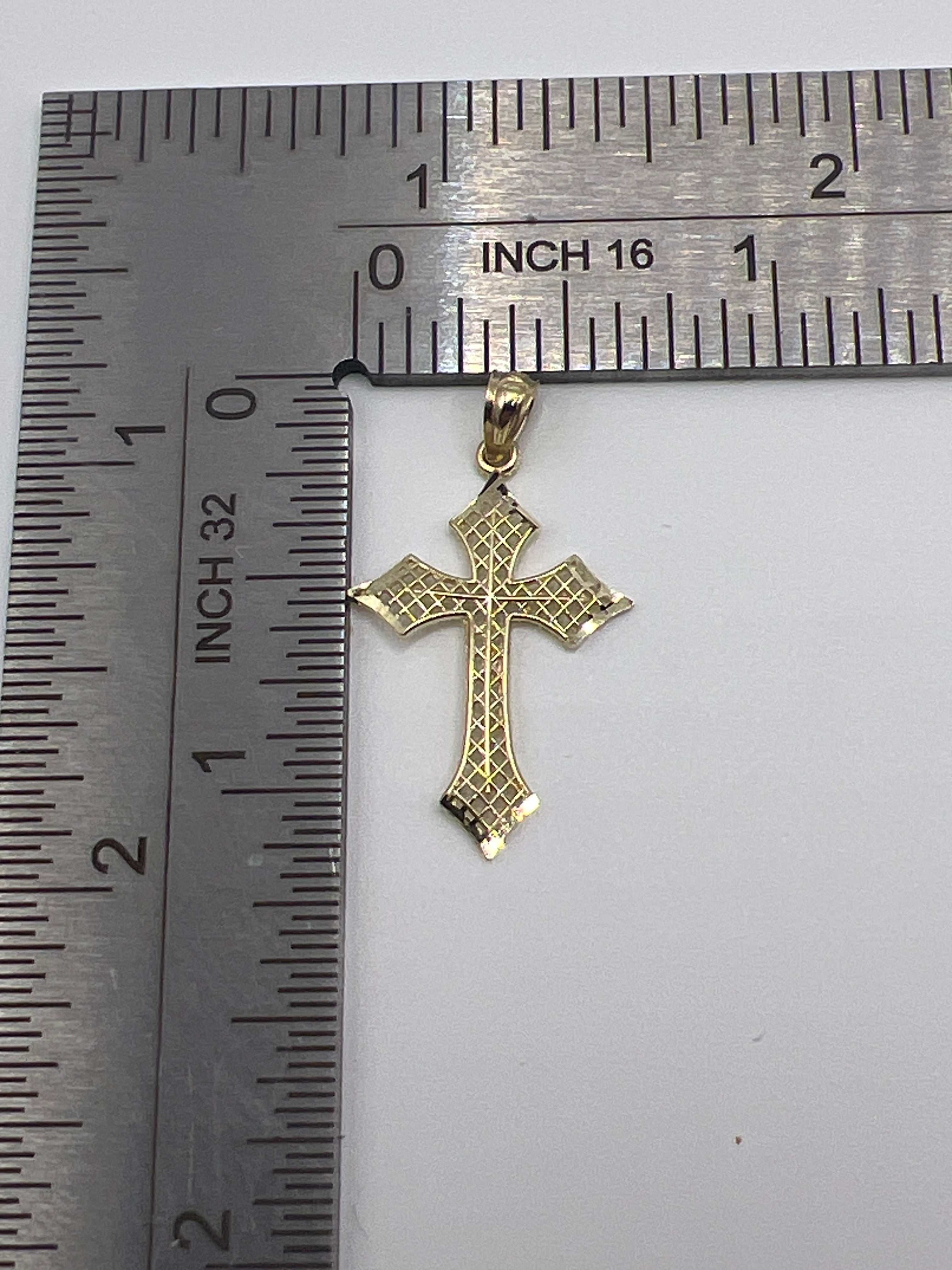 10K Yellow Gold Cross Pendant – Classic Faith Religious Necklace Charm