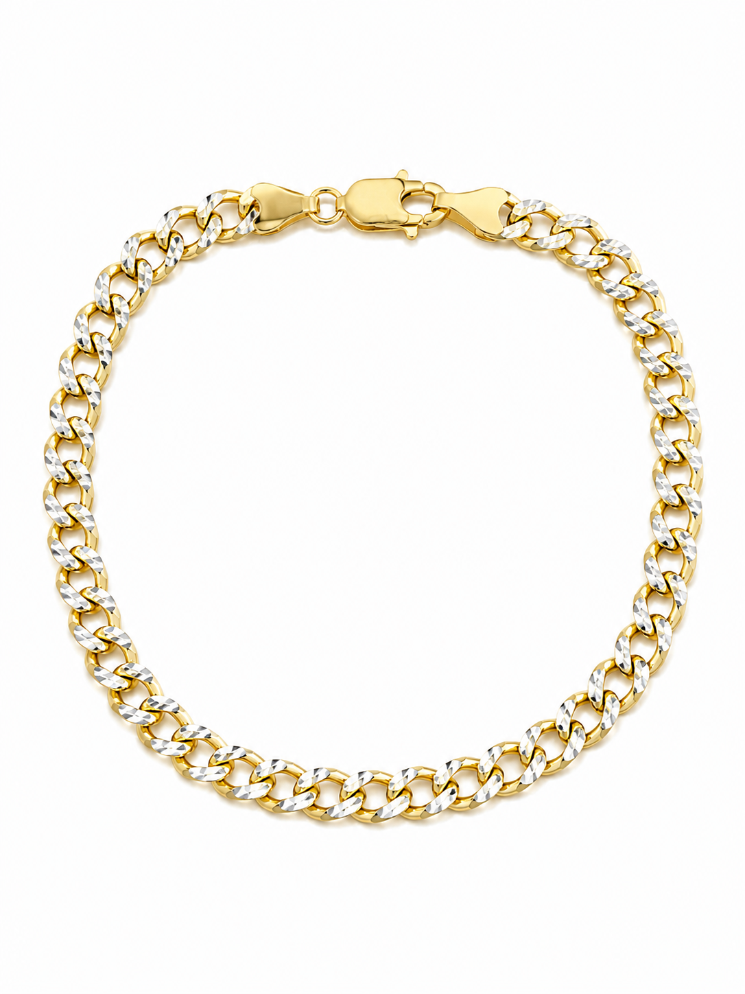 10K Yellow Gold Diamond-Cut Cuban Link Bracelet – 3.5mm – 7 Inch