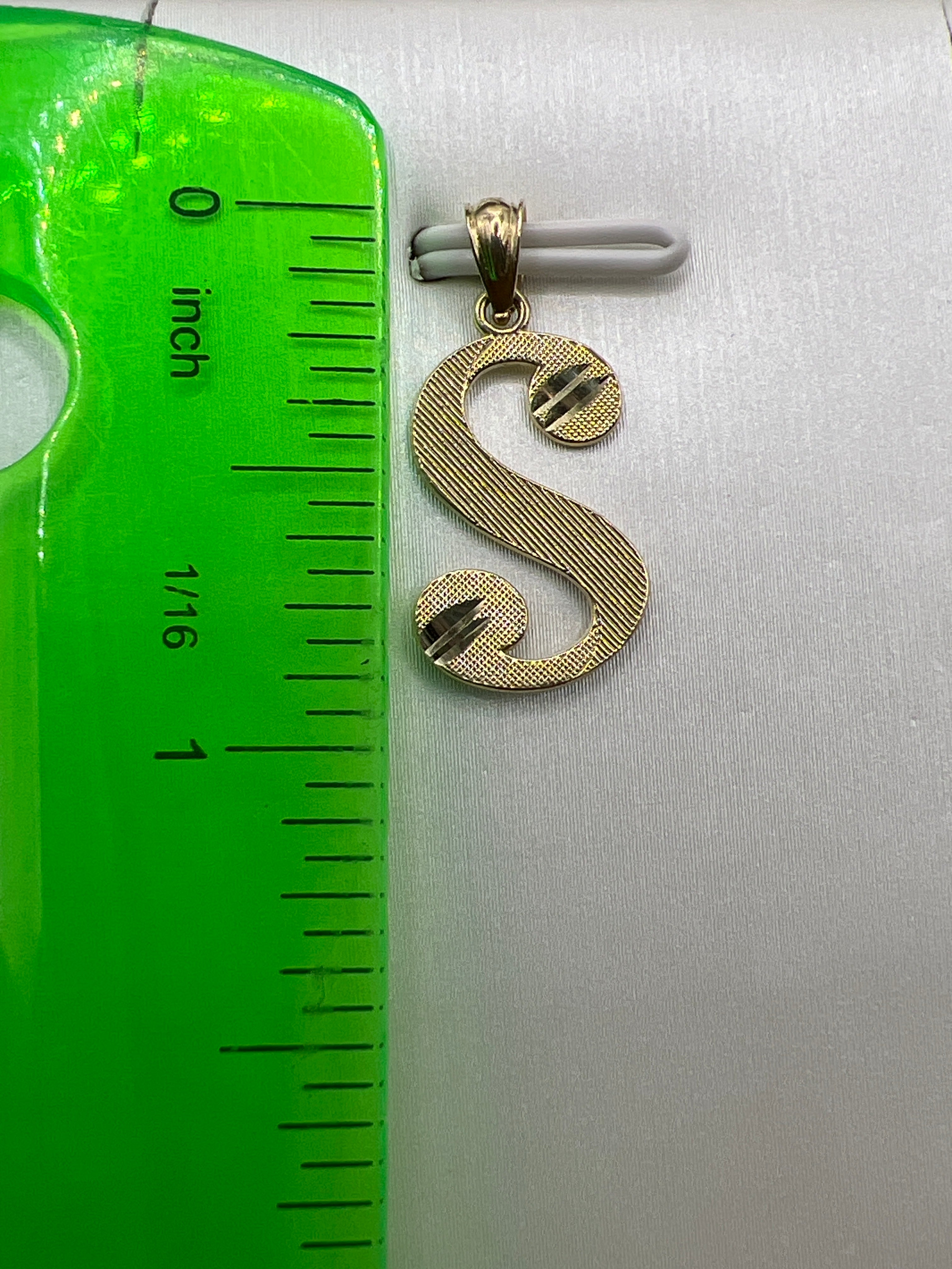 10K Yellow Gold Initial S Pendant – Personalized Letter Necklace Charm