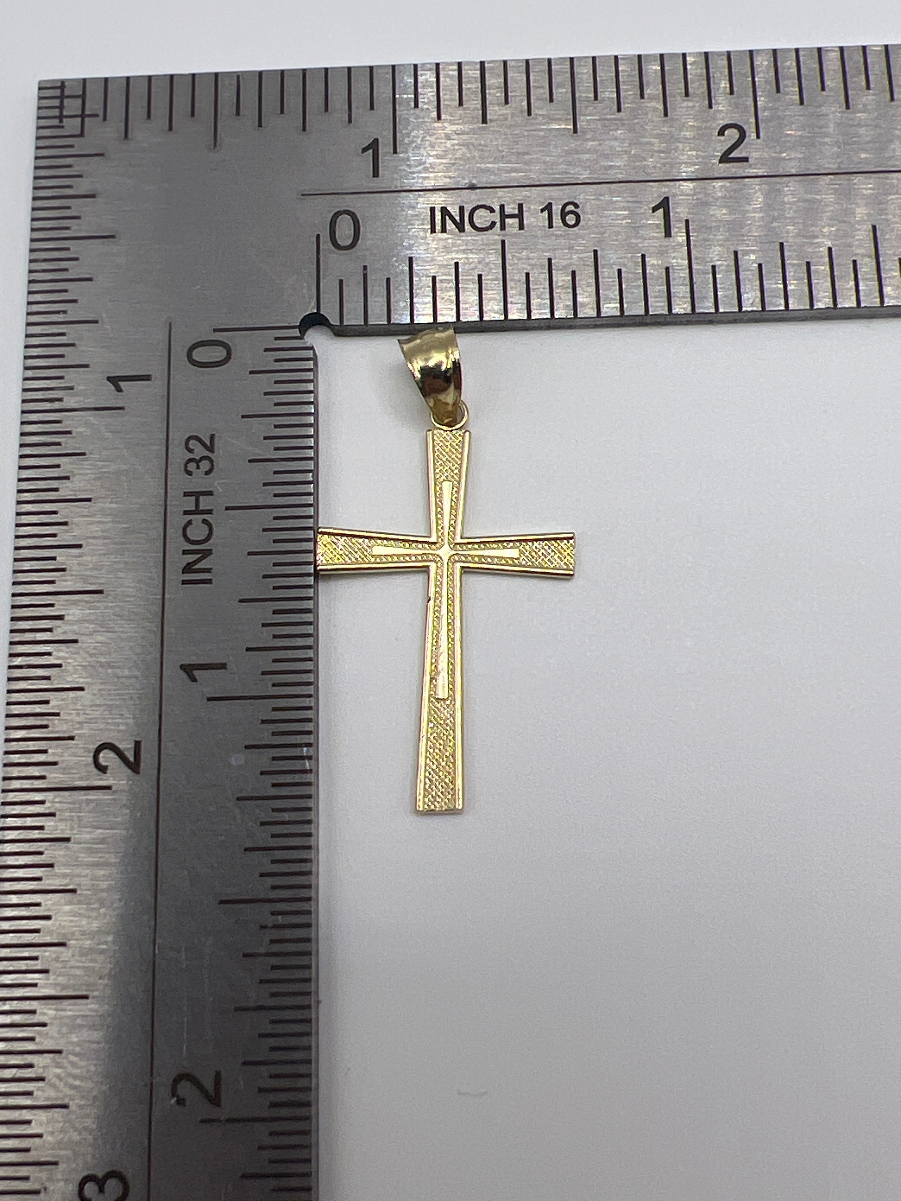 10K Yellow Gold Cross Pendant – Classic Faith Religious Necklace Charm