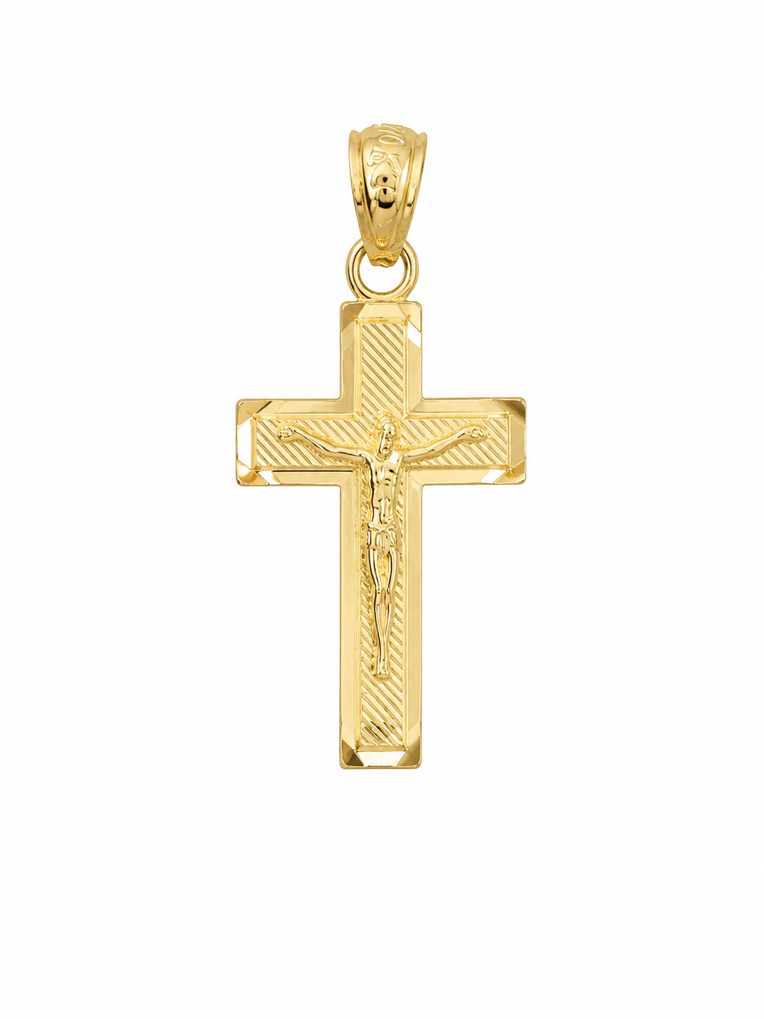 10K Yellow Gold Cross Pendant – Classic Religious Gold Necklace Charm