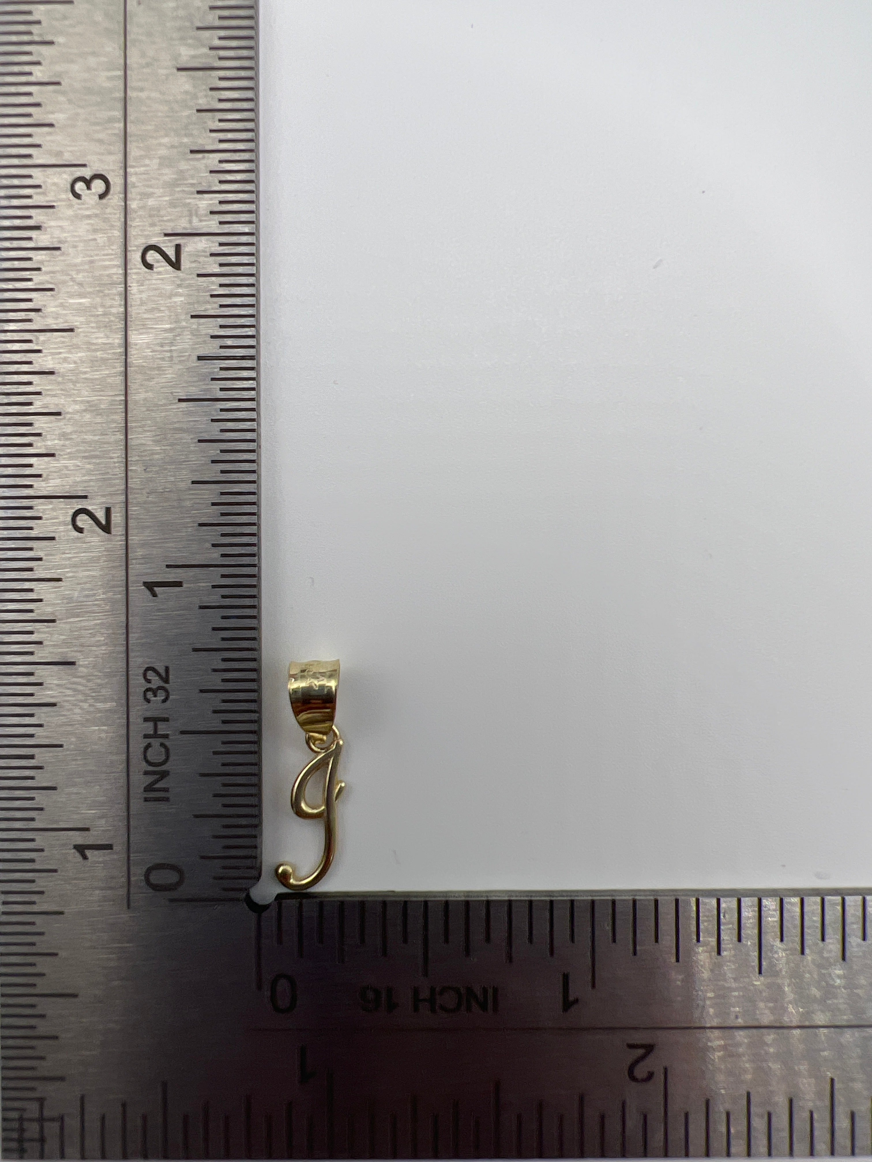 10K Yellow Gold Initial J Pendant – Personalized Letter Necklace Charm