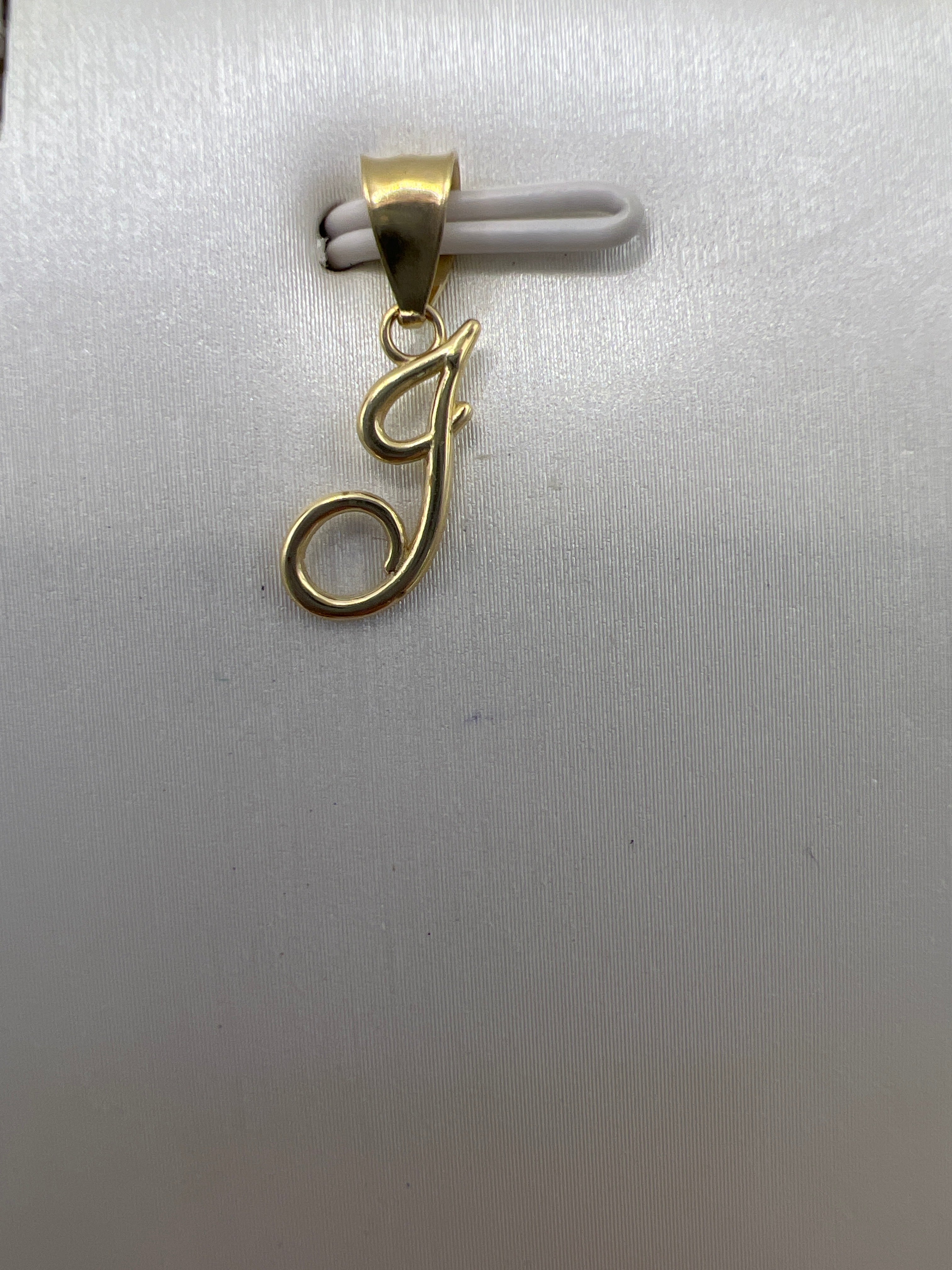 10K Yellow Gold Initial J Pendant – Personalized Letter Necklace Charm
