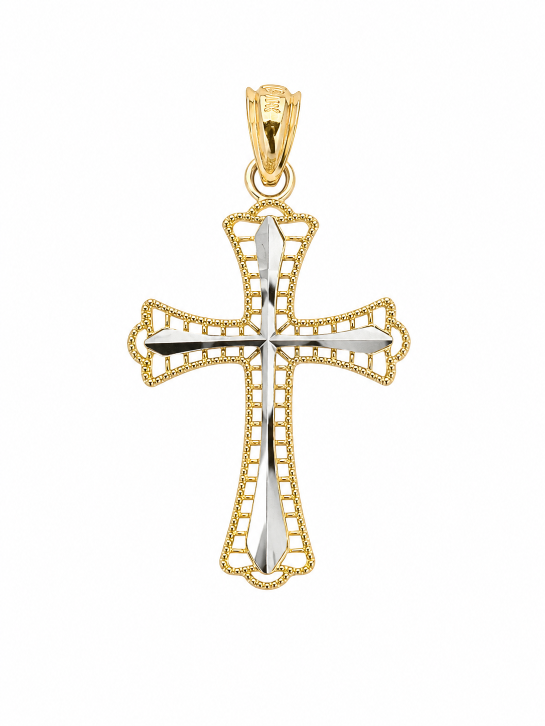10K Yellow Gold Cross Pendant – Classic Faith Religious Necklace Charm