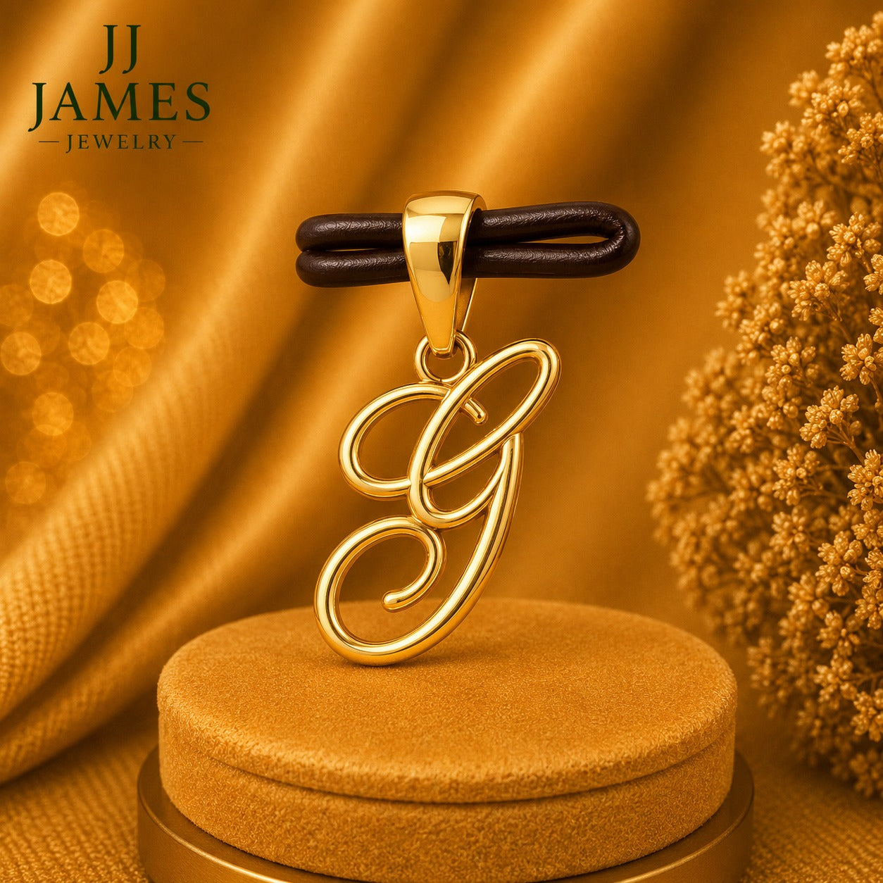 10K Yellow Gold Initial G Pendant – Personalized Letter Necklace Charm