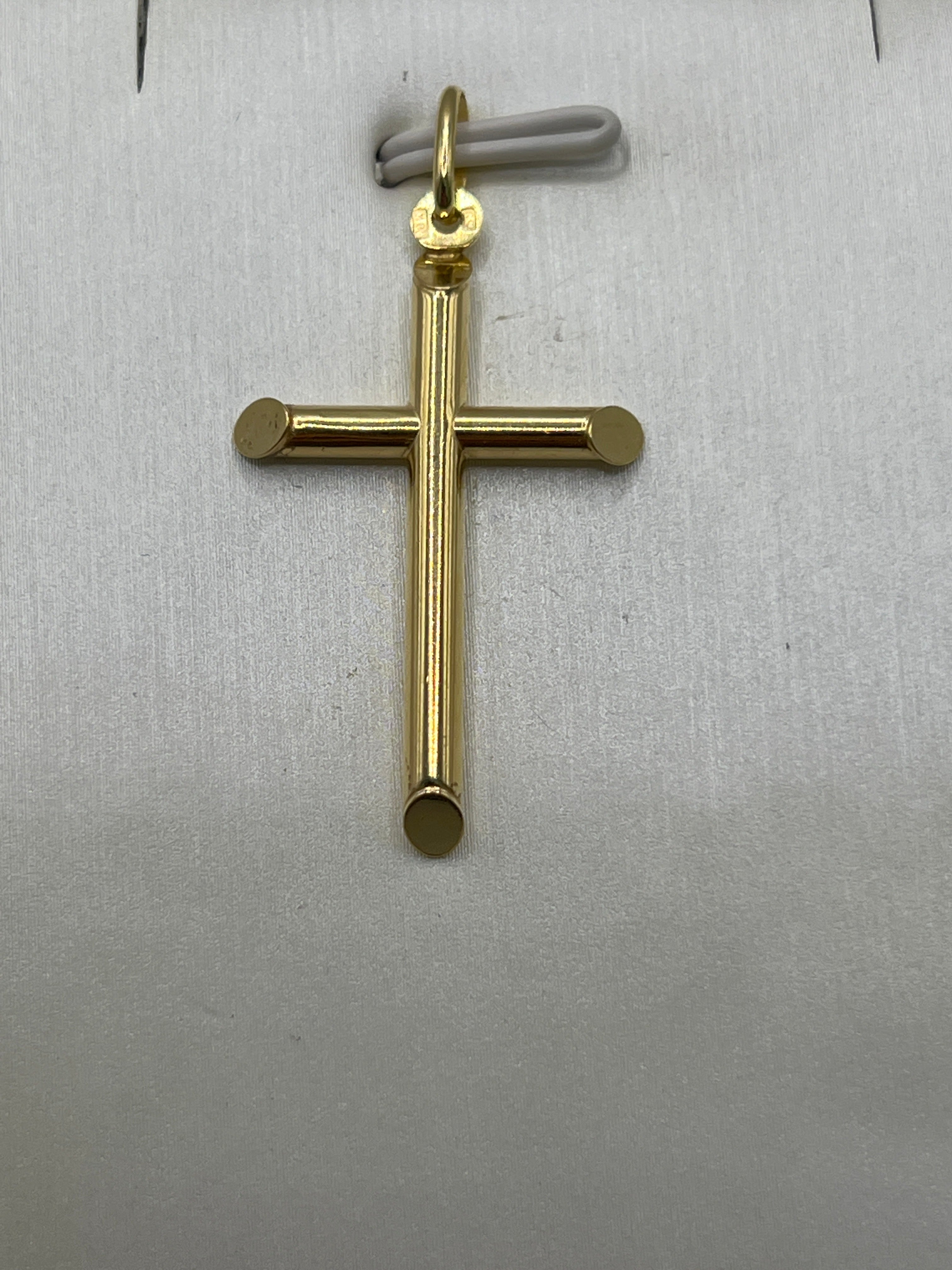 10K Yellow Gold Cross Pendant – Classic Faith Religious Necklace Charm