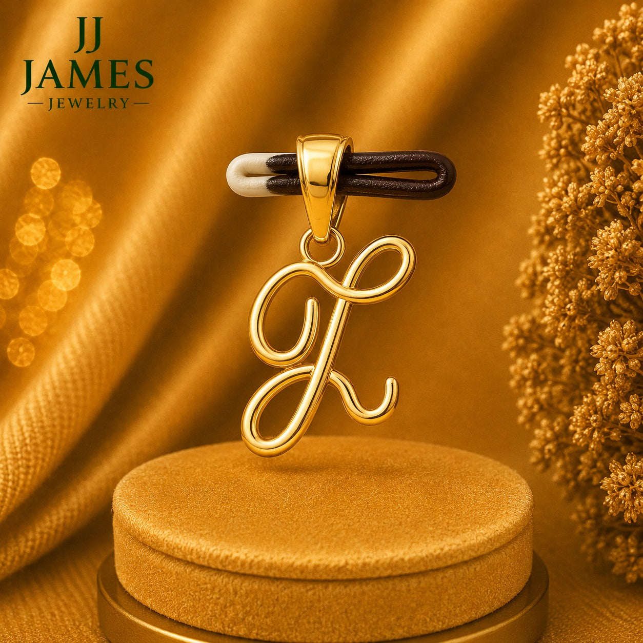 10K Yellow Gold Initial L Pendant – Personalized Letter Necklace Charm