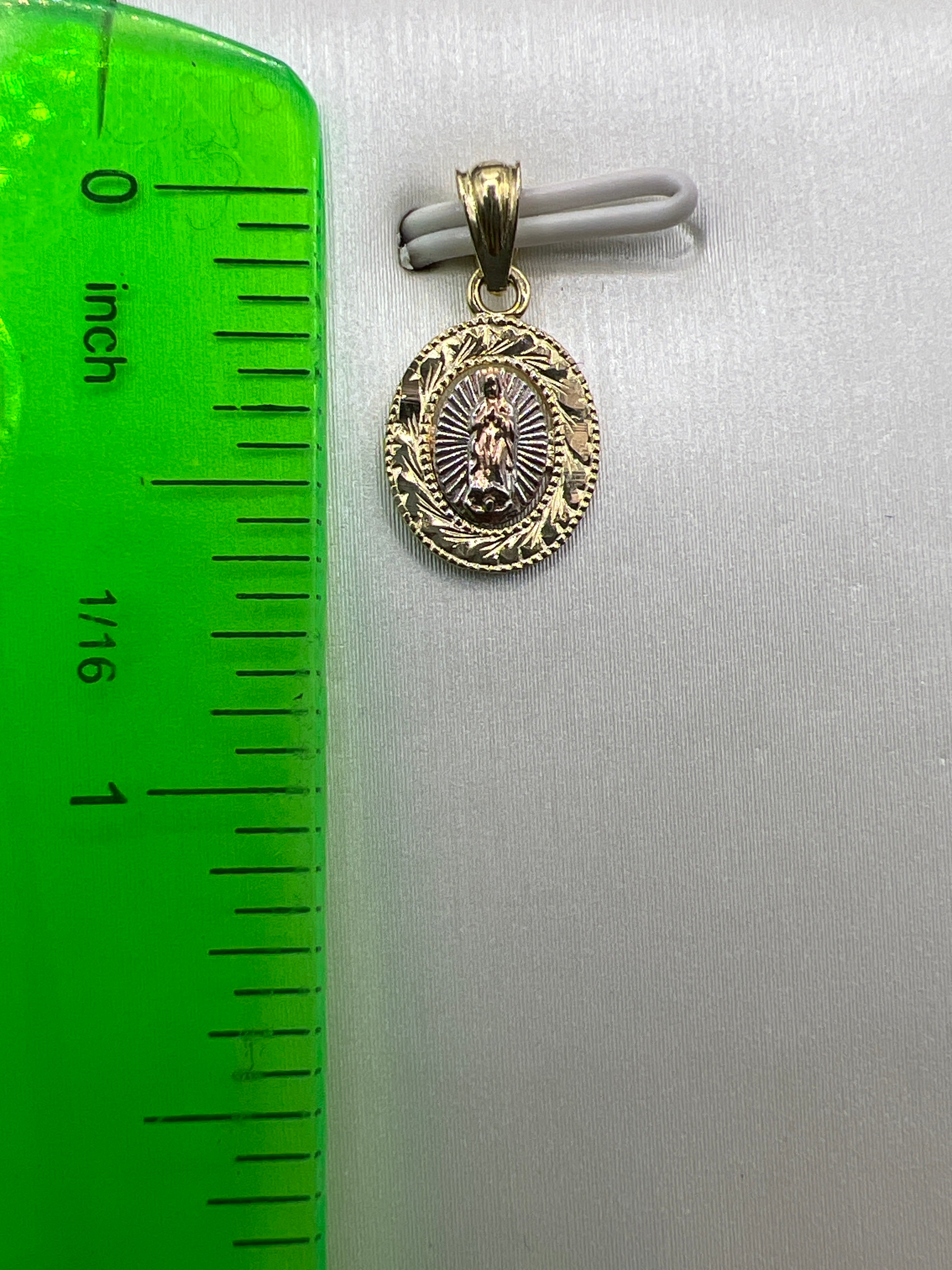 10K Yellow Gold Our Lady of Guadalupe Pendant – Religious Medal Charm