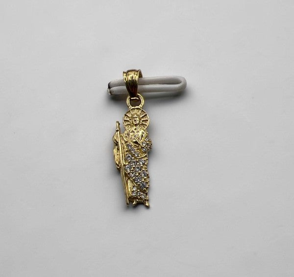 10K Yellow Gold St. Jude Pendant – Classic Religious Charm Necklace Pendant