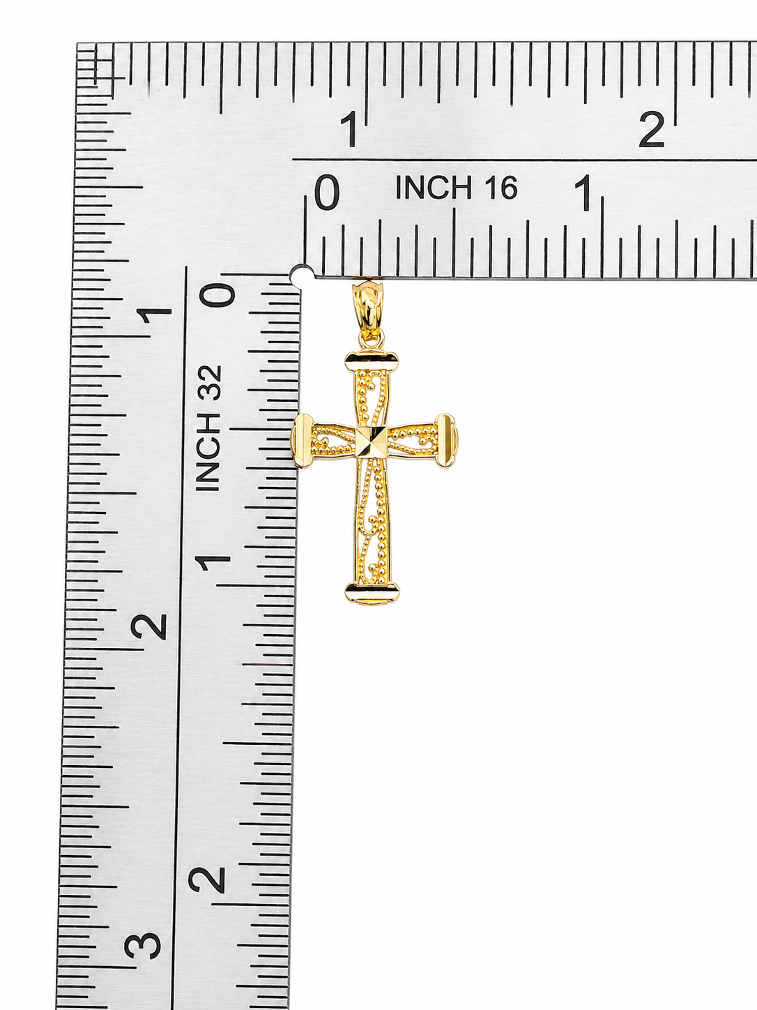10K Yellow Gold Cross Pendant – Classic Religious Faith Necklace Charm