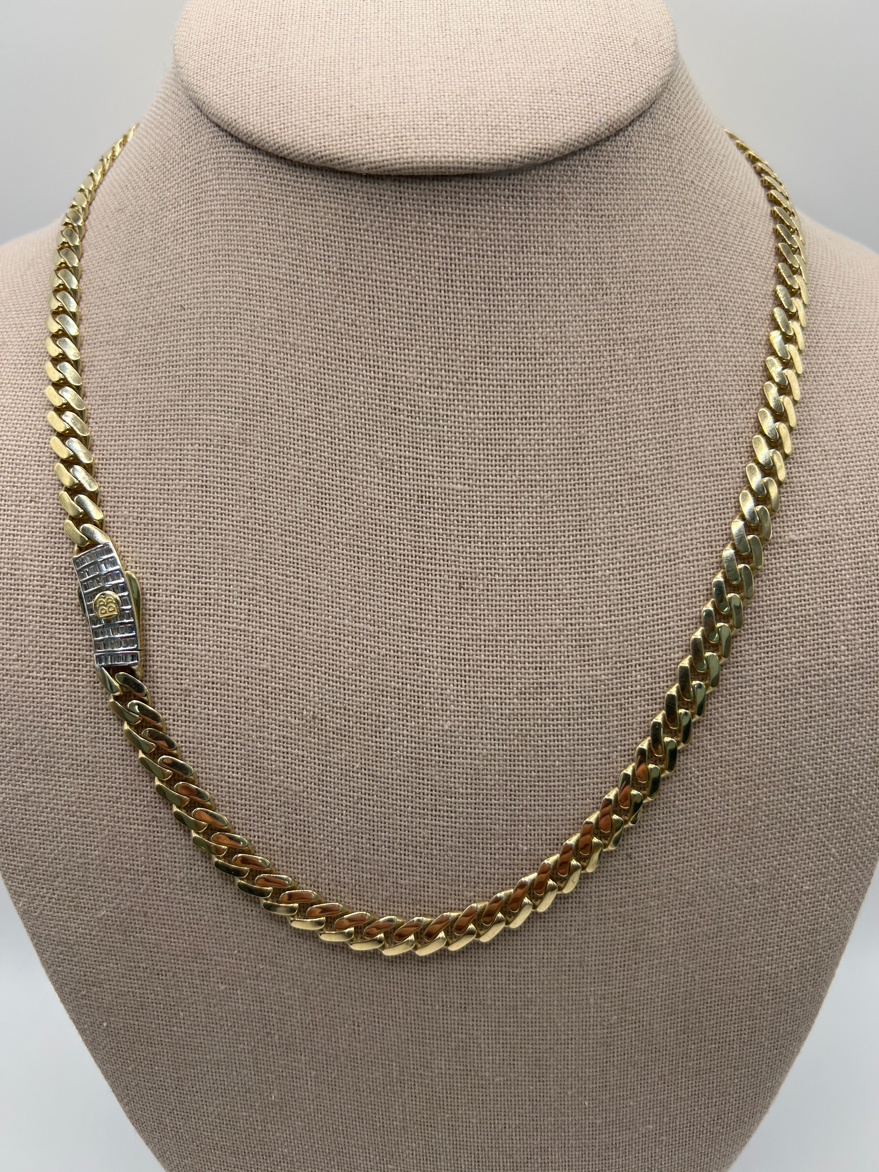 10K Yellow Gold Monaco/Italo Chain 20” – 7mm Classic Twisted Necklace Jewelry