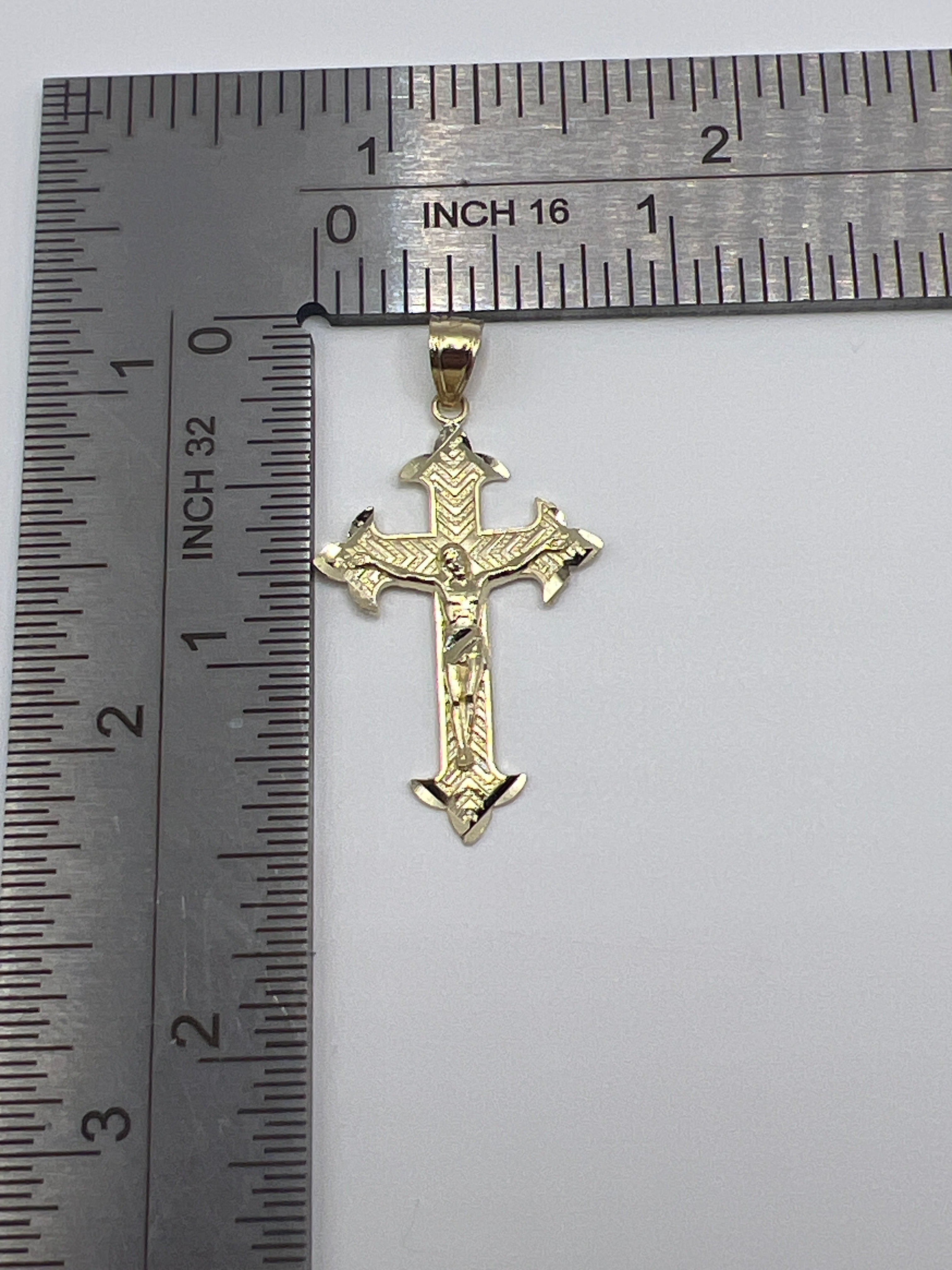 10K Yellow Gold Cross Pendant – Classic Faith Religious Necklace Charm