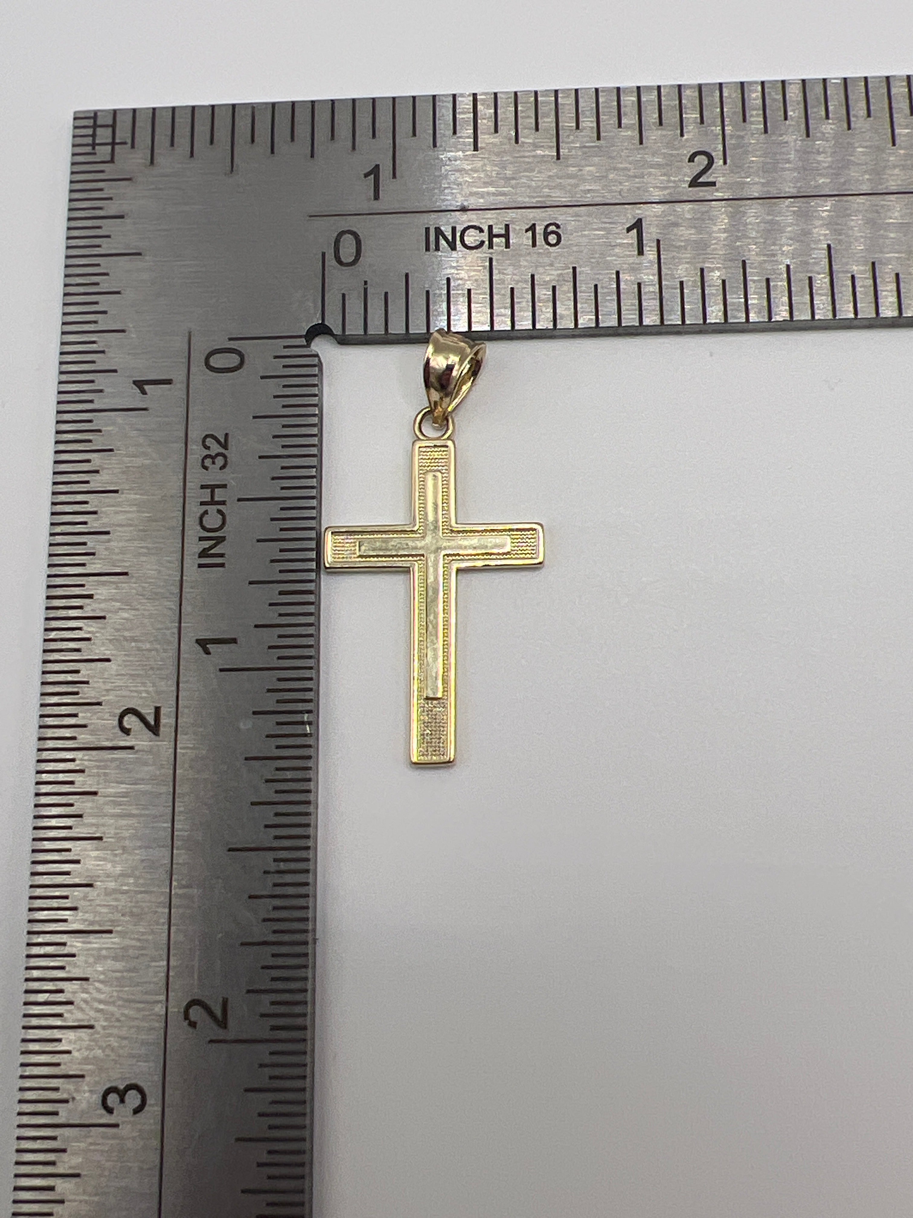 10K Yellow Gold Cross Pendant – Classic Faith Religious Necklace Charm