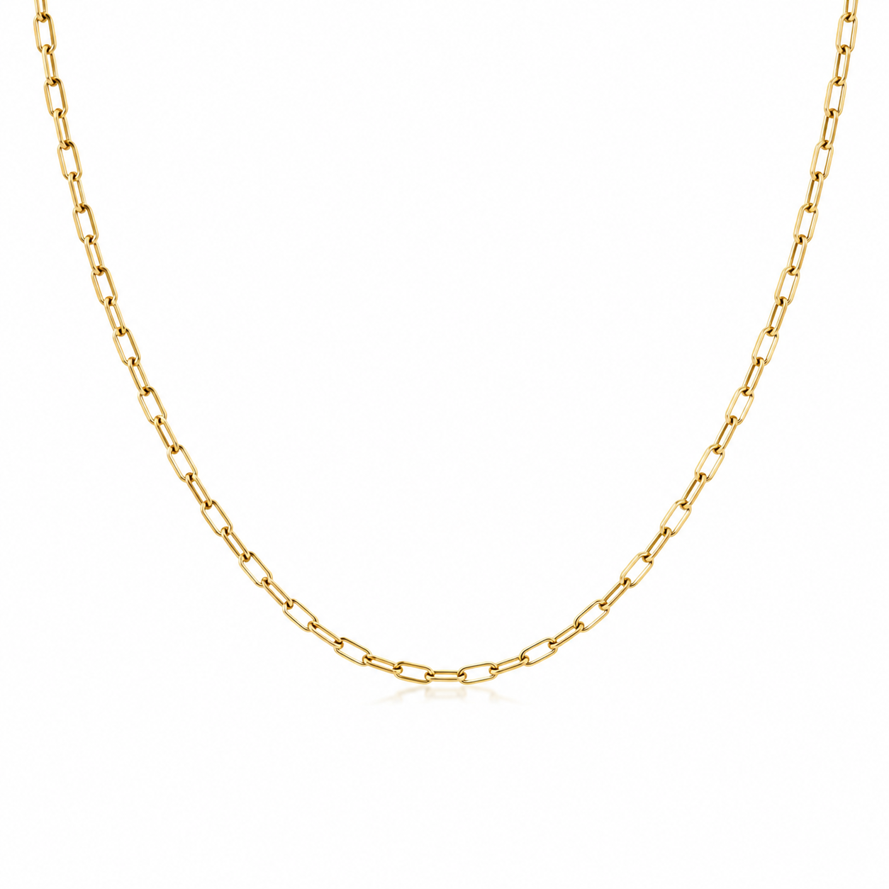 10K Yellow Gold Paperclip Chain 2.2mm 18 Inch