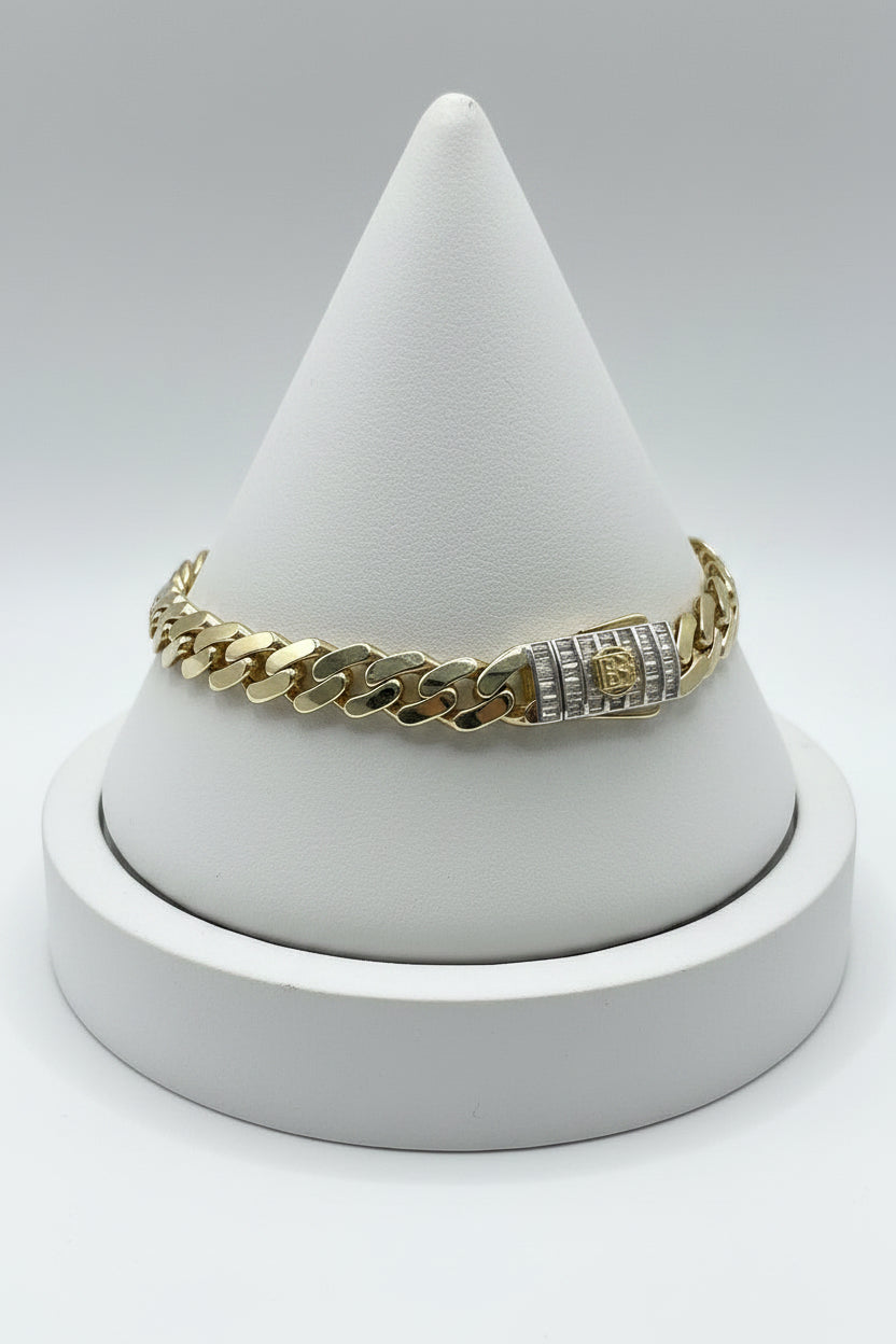 10K Yellow Gold Monaco/Italo bracelet 8” – 8mm Classic Twisted bracelet Jewelry