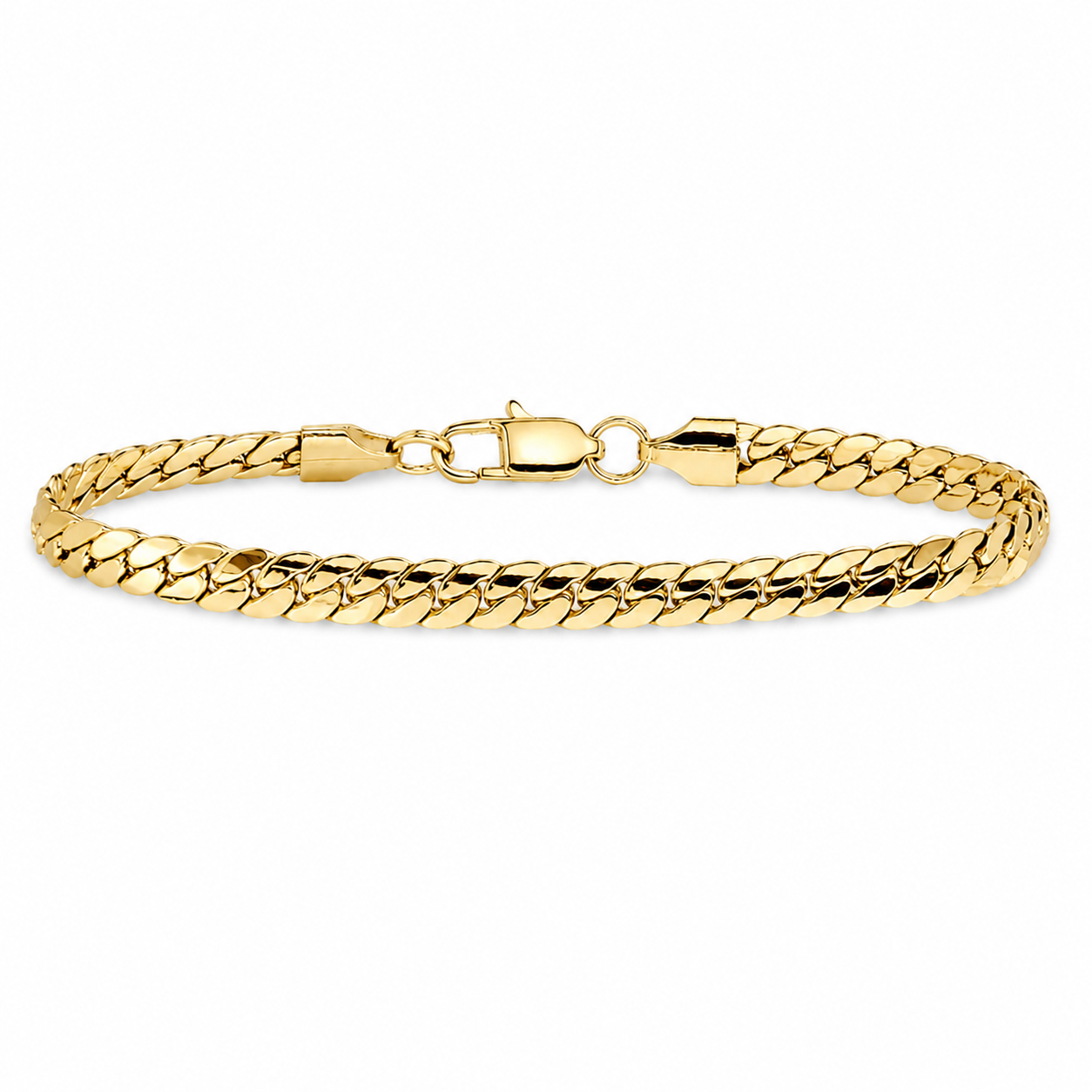 10K Yellow Gold Miami Cuban Link Bracelet 3mm Size 7