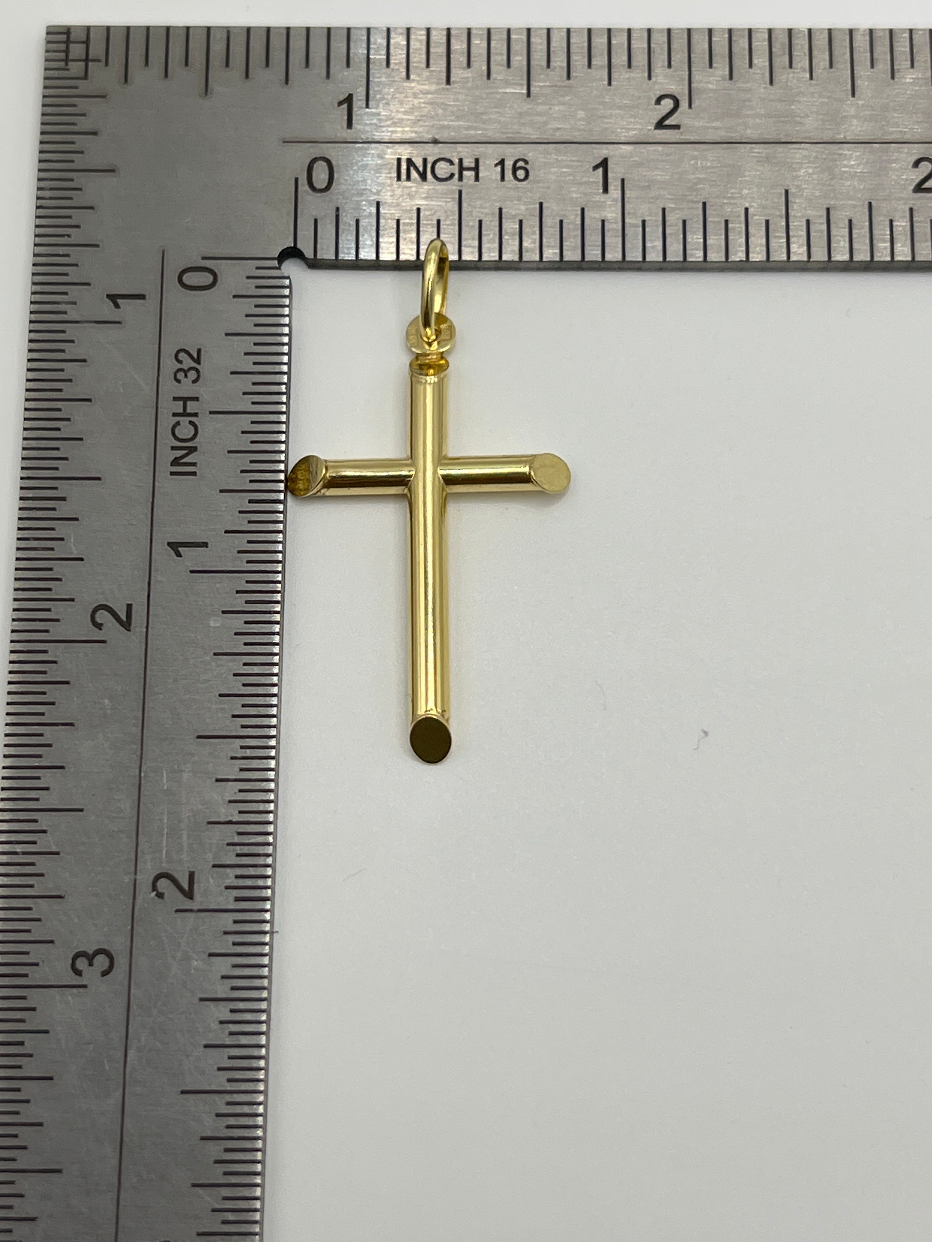 10K Yellow Gold Cross Pendant – Classic Faith Religious Necklace Charm