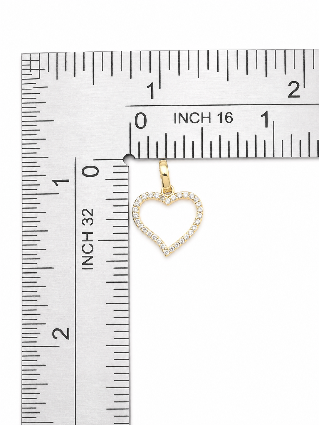 10K Yellow Gold Heart Pendant with Cubic Zirconia