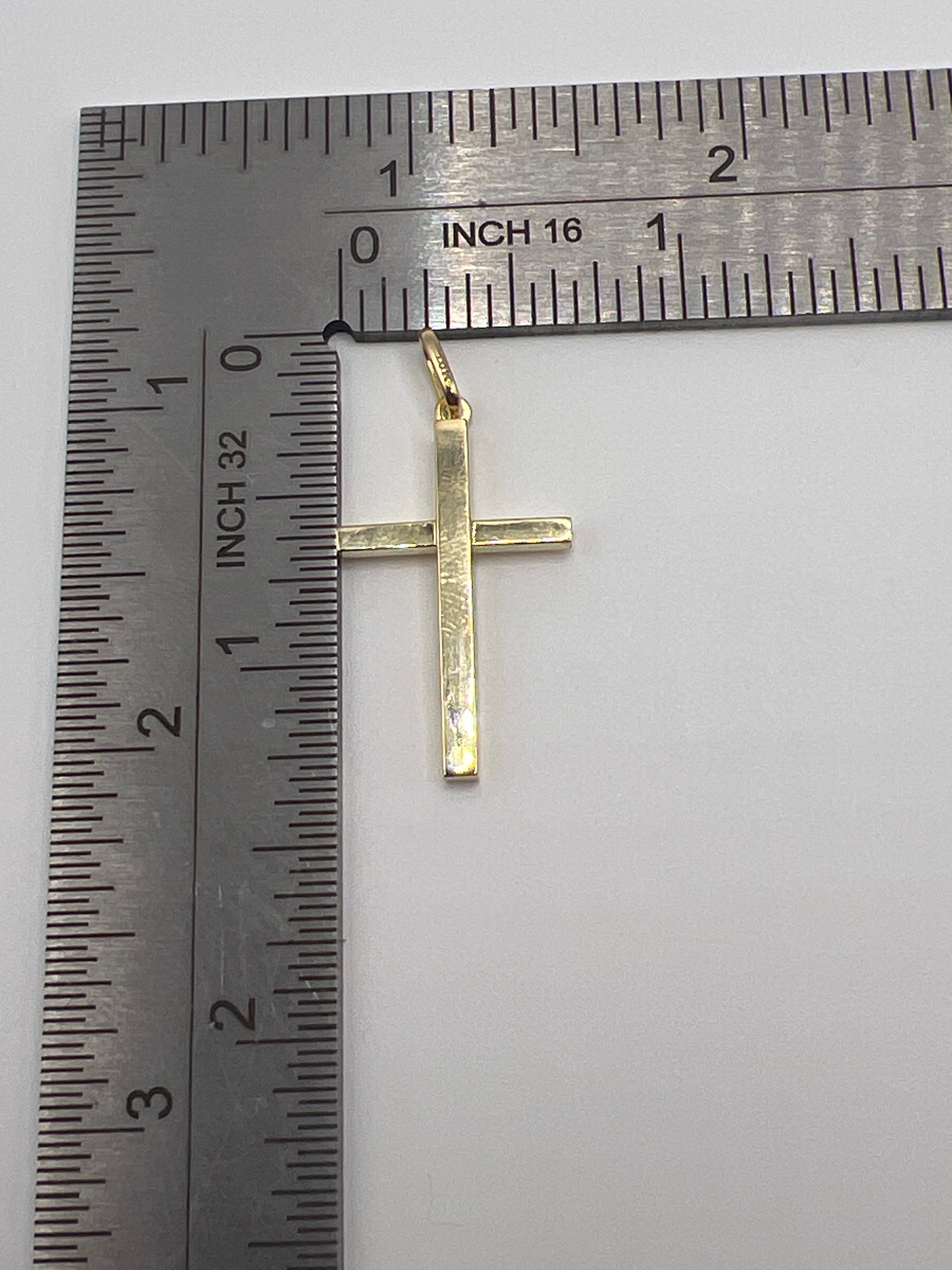 10K Yellow Gold Cross Pendant – Classic Faith Religious Necklace Charm