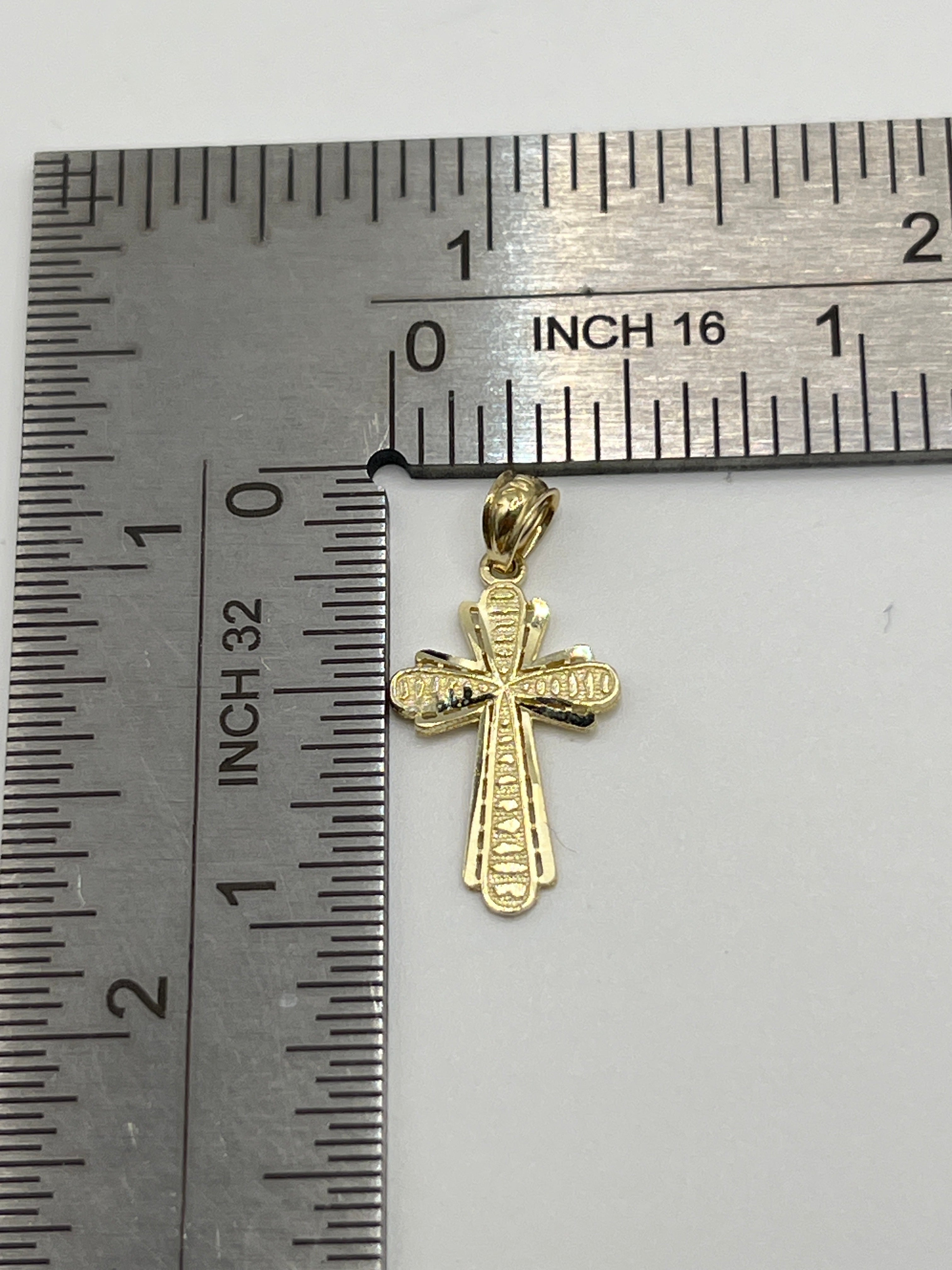 10K Yellow Gold Cross Pendant – Classic Faith Religious Necklace Charm