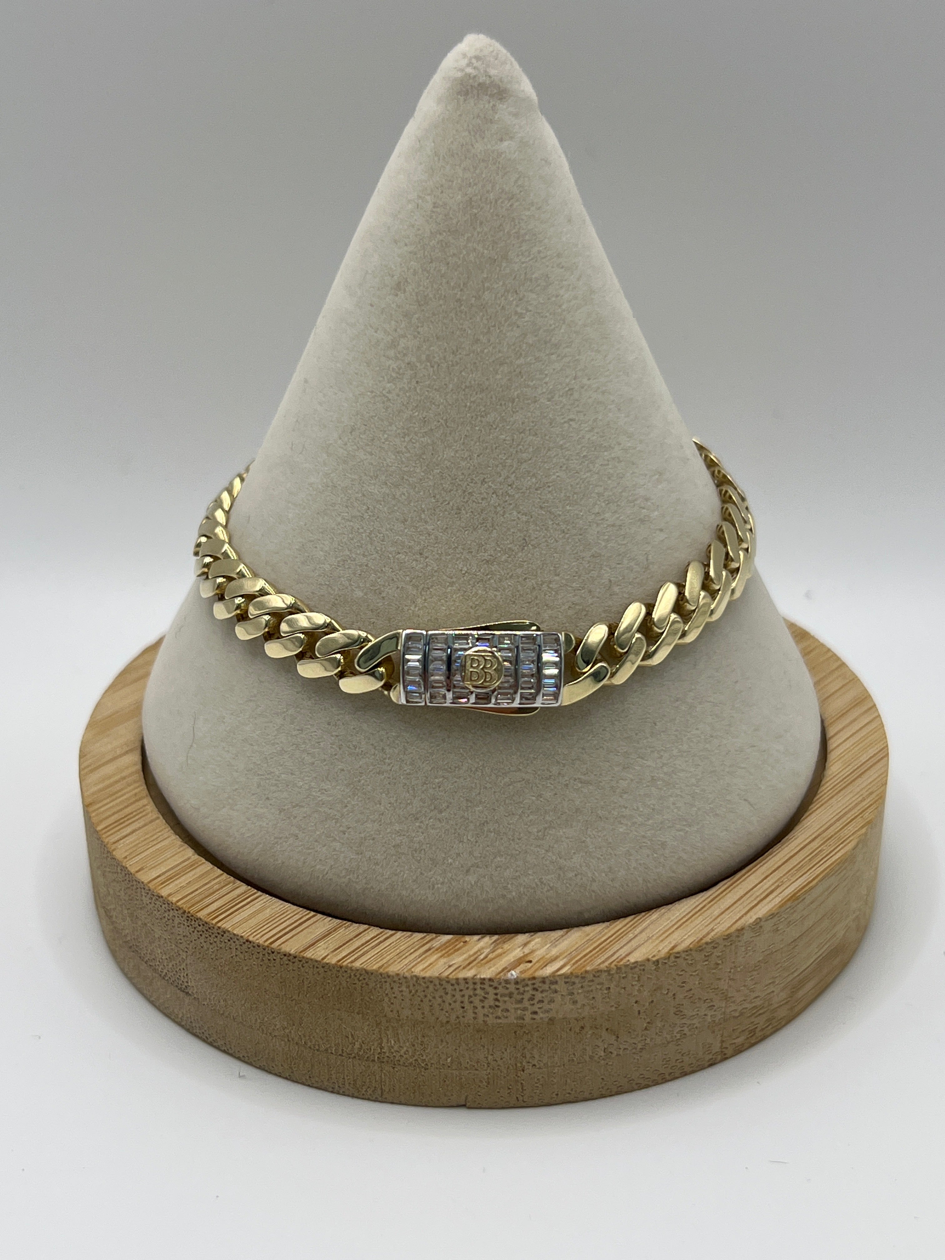 10K Yellow Gold Monaco/Italo Chain 7.5” – 7mm Classic Twisted Necklace Jewelry