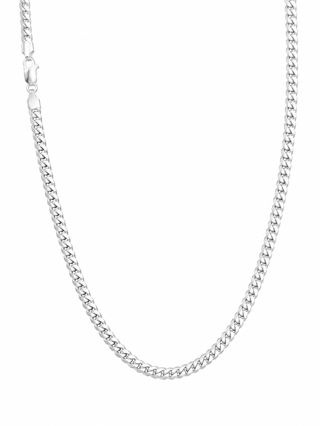 Solid 925 Sterling Silver Miami Cuban Link Chain 5mm 22 Inch