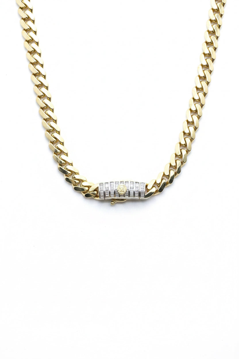 10K Yellow Gold Monaco/Italo Chain 22” – 7mm Classic Twisted Necklace Jewelry