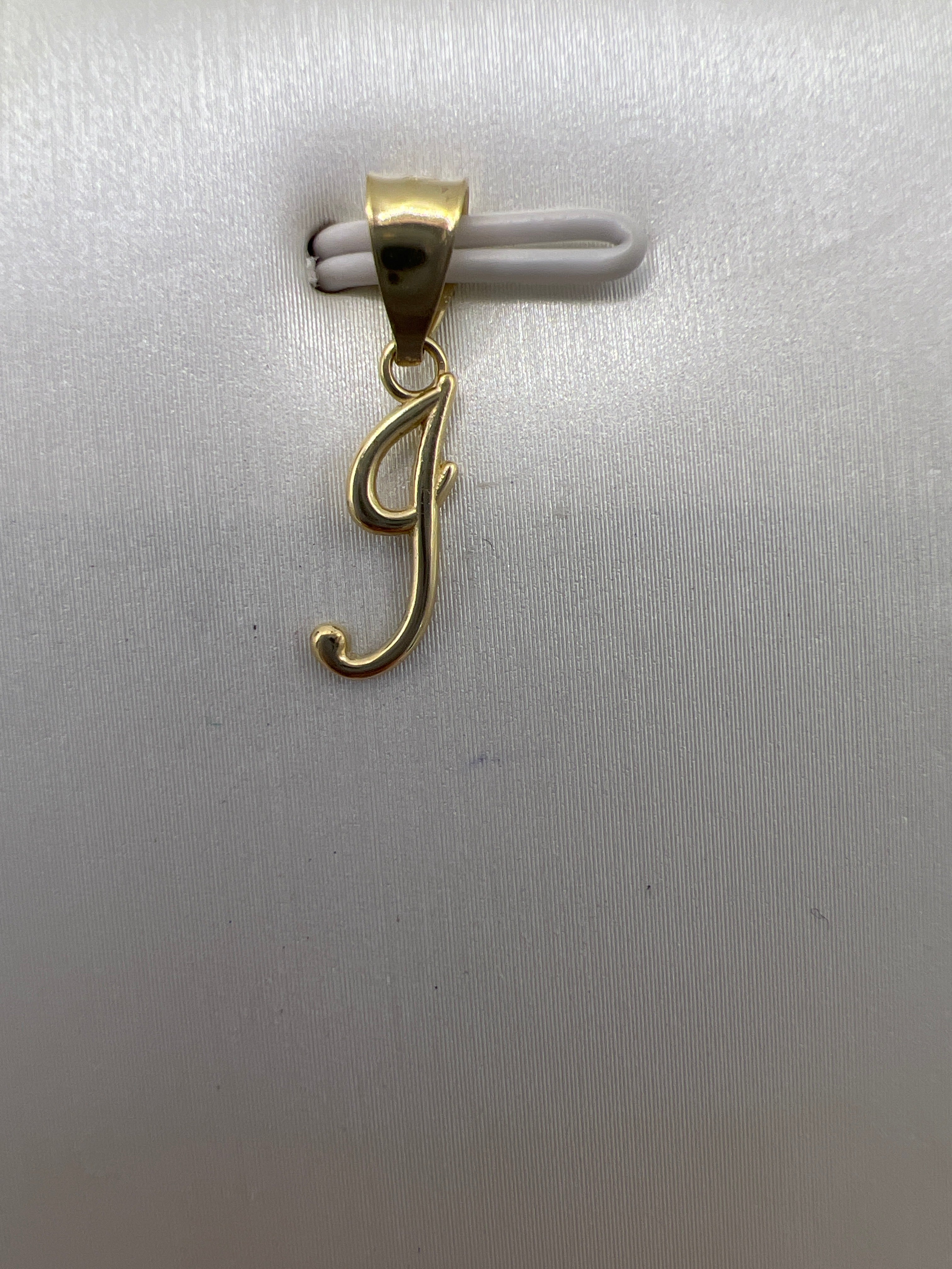 10K Yellow Gold Initial J Pendant – Personalized Letter Necklace Charm