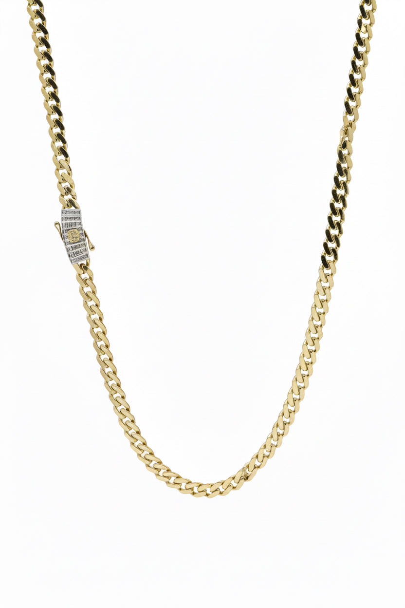 10K Yellow Gold Monaco/Italo Chain 22” – 7mm Classic Twisted Necklace Jewelry