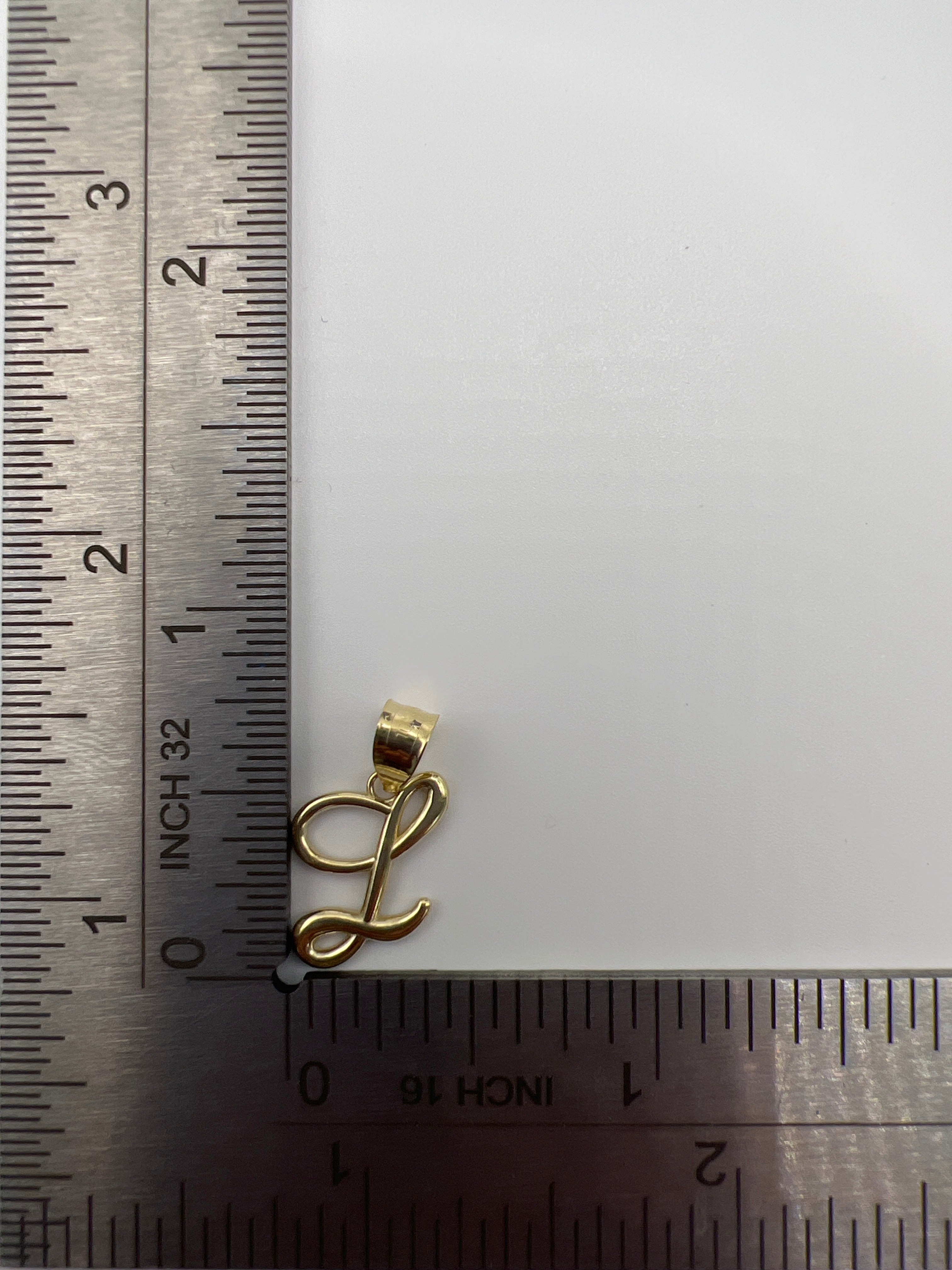 10K Yellow Gold Initial L Pendant – Personalized Letter Necklace Charm