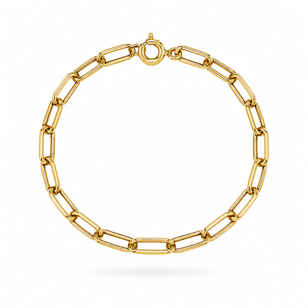 10K Yellow Gold Paperclip Bracelet 4.5mm – Size 7