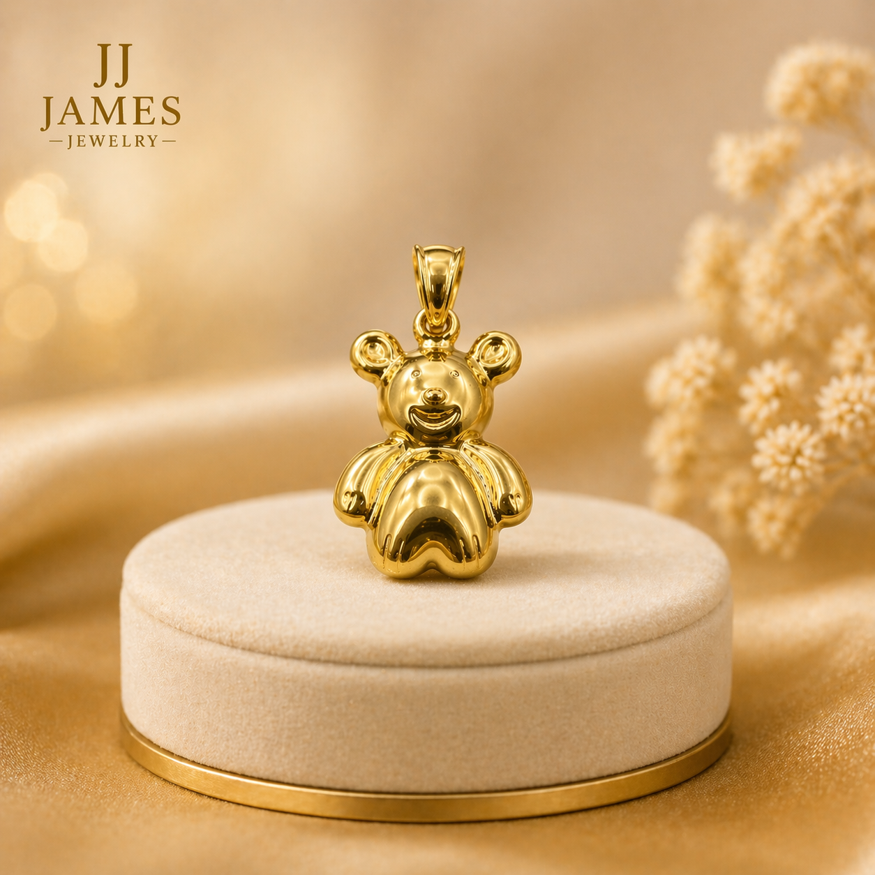 10K Yellow Gold Bear Pendant – Charming Animal Design Jewellery