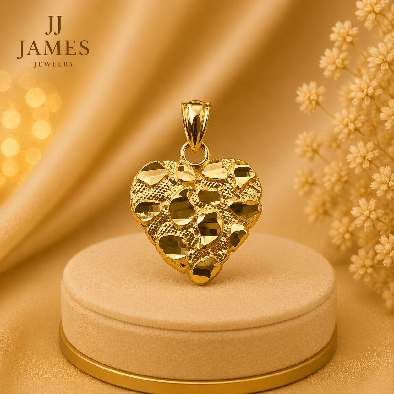 10K Yellow Gold Heart Pendant – Classic Elegant Love Charm Necklace