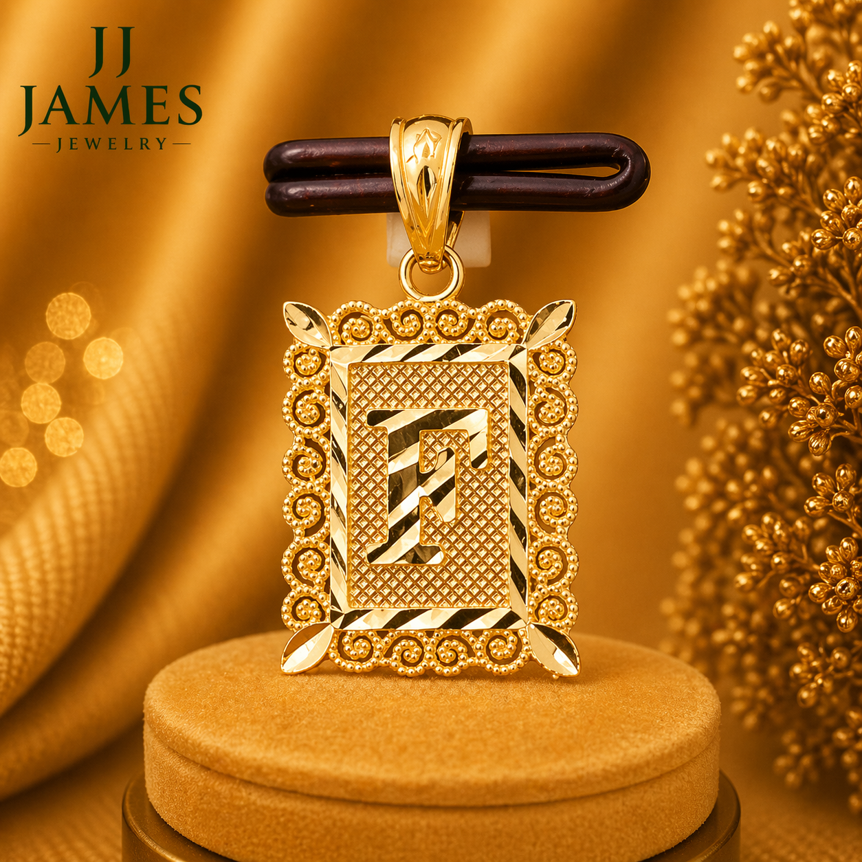 10K Yellow Gold Initial F Pendant – Personalized Letter Necklace Charm