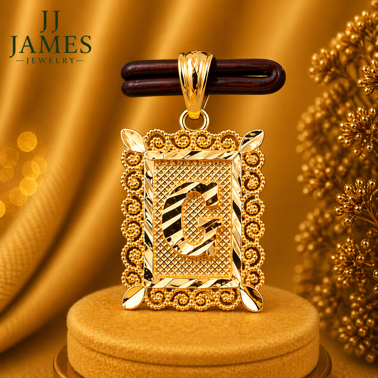 10K Yellow Gold Initial G Pendant – Personalized Letter Necklace Charm