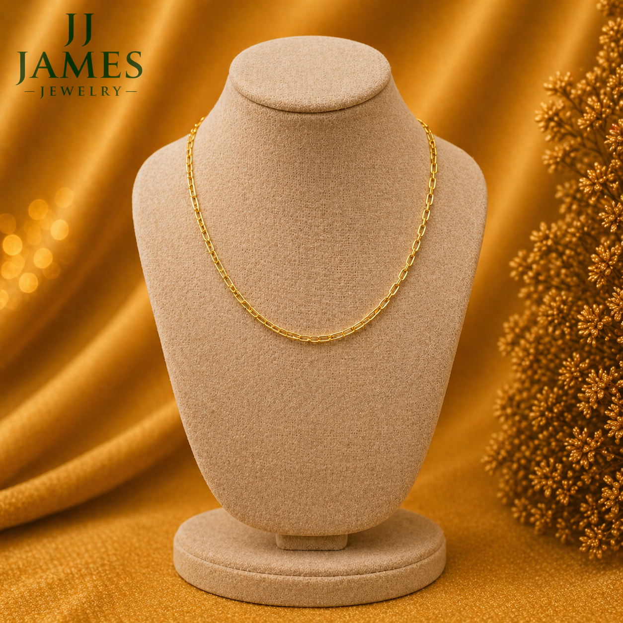 10K Yellow Gold Paperclip Chain 20” – 2.5mm Classic Link Necklace Jewelry