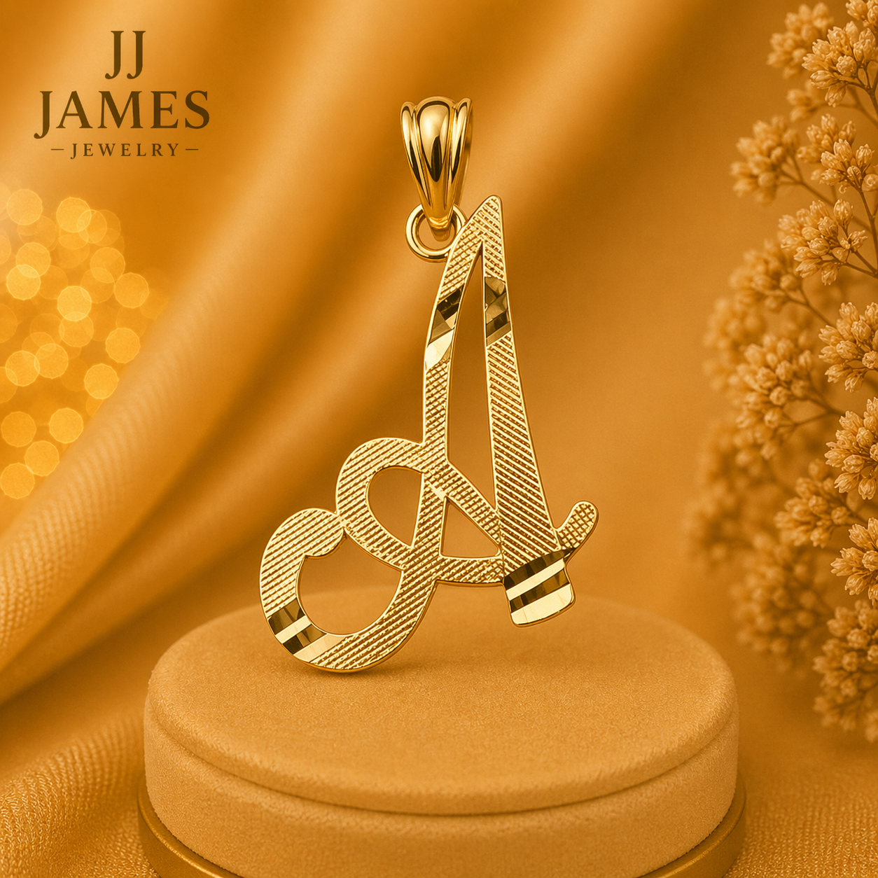 10K Yellow Gold Initial A Pendant – Personalized Letter Necklace Charm