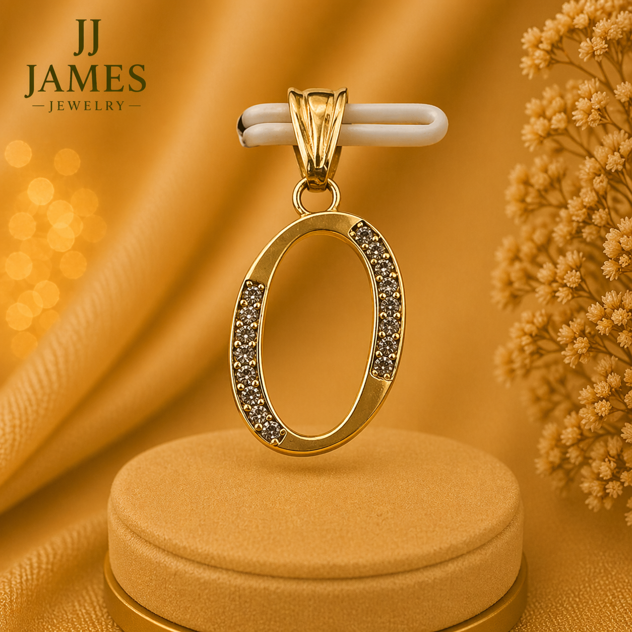 10K Yellow Gold Initial O Pendant – Personalized Letter Necklace Charm