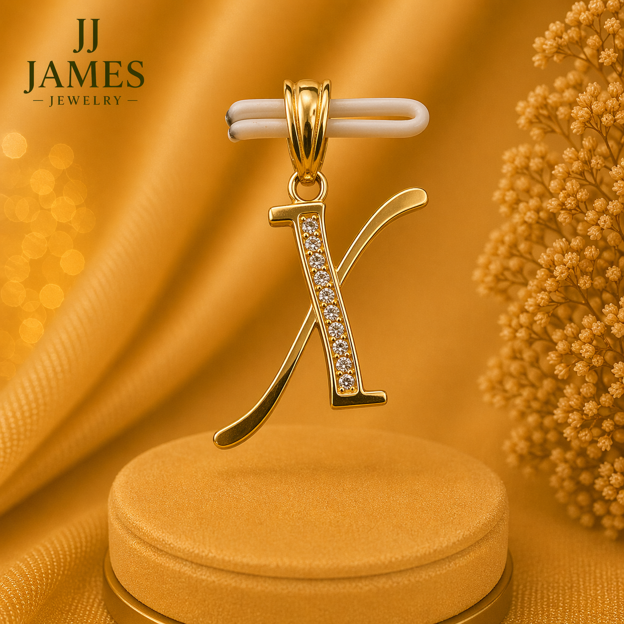 10K Yellow Gold Initial X Pendant – Personalized Letter Necklace Charm